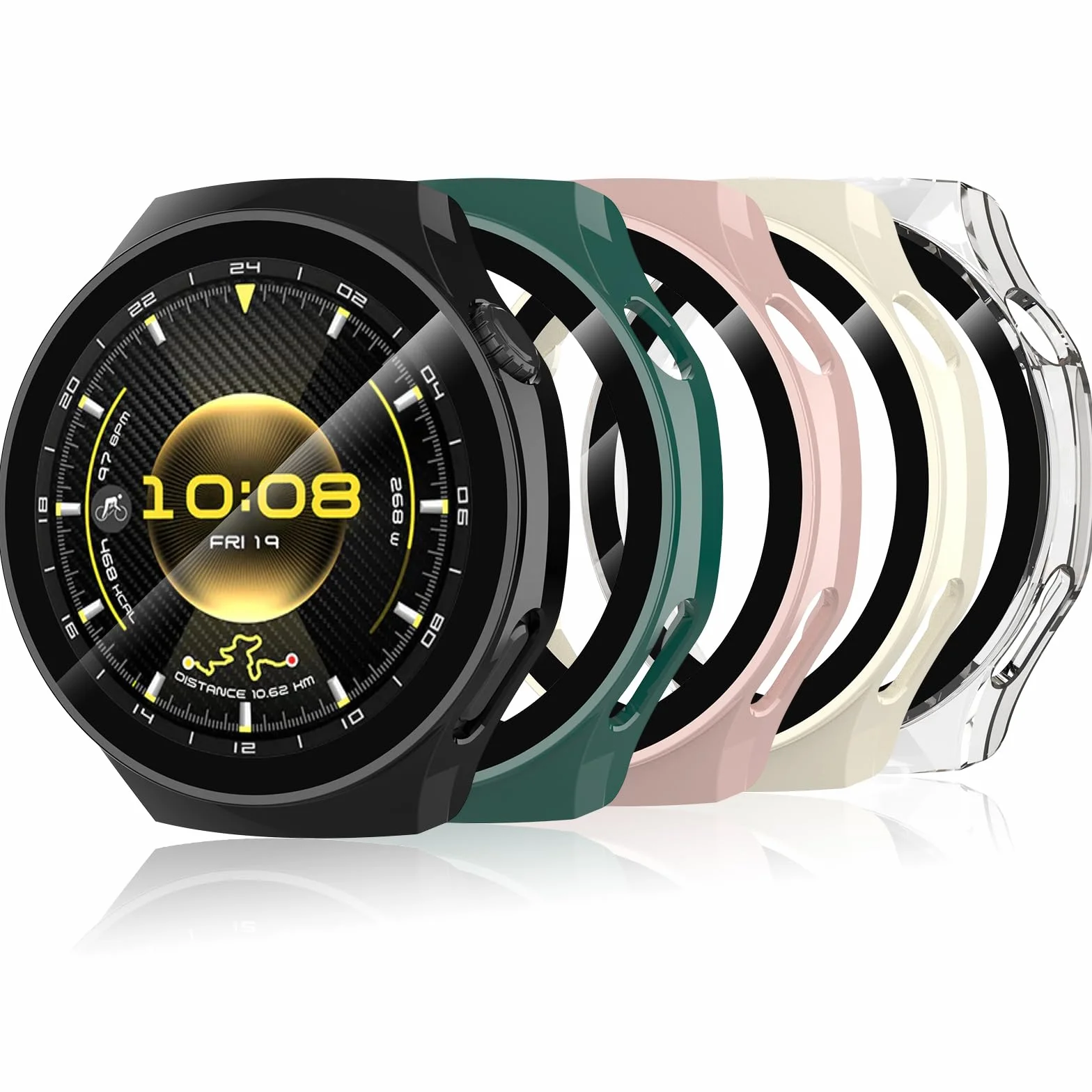 Kompatybilne etui ochronne Hianjoo z folią ochronną do Huawei Watch GT 6 Pro 47mm, PC osłona wyświetlacza, 5 sztuk