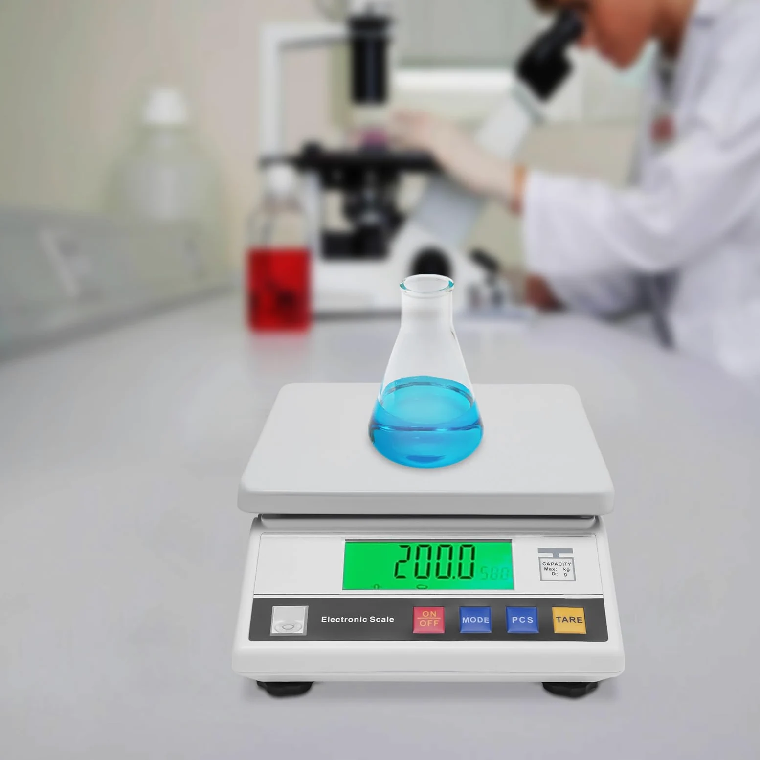 Waga elektroniczna, cyfrowa waga precyzyjna, 7,5 kg/0,1 g, waga kuchenna, waga laboratoryjna