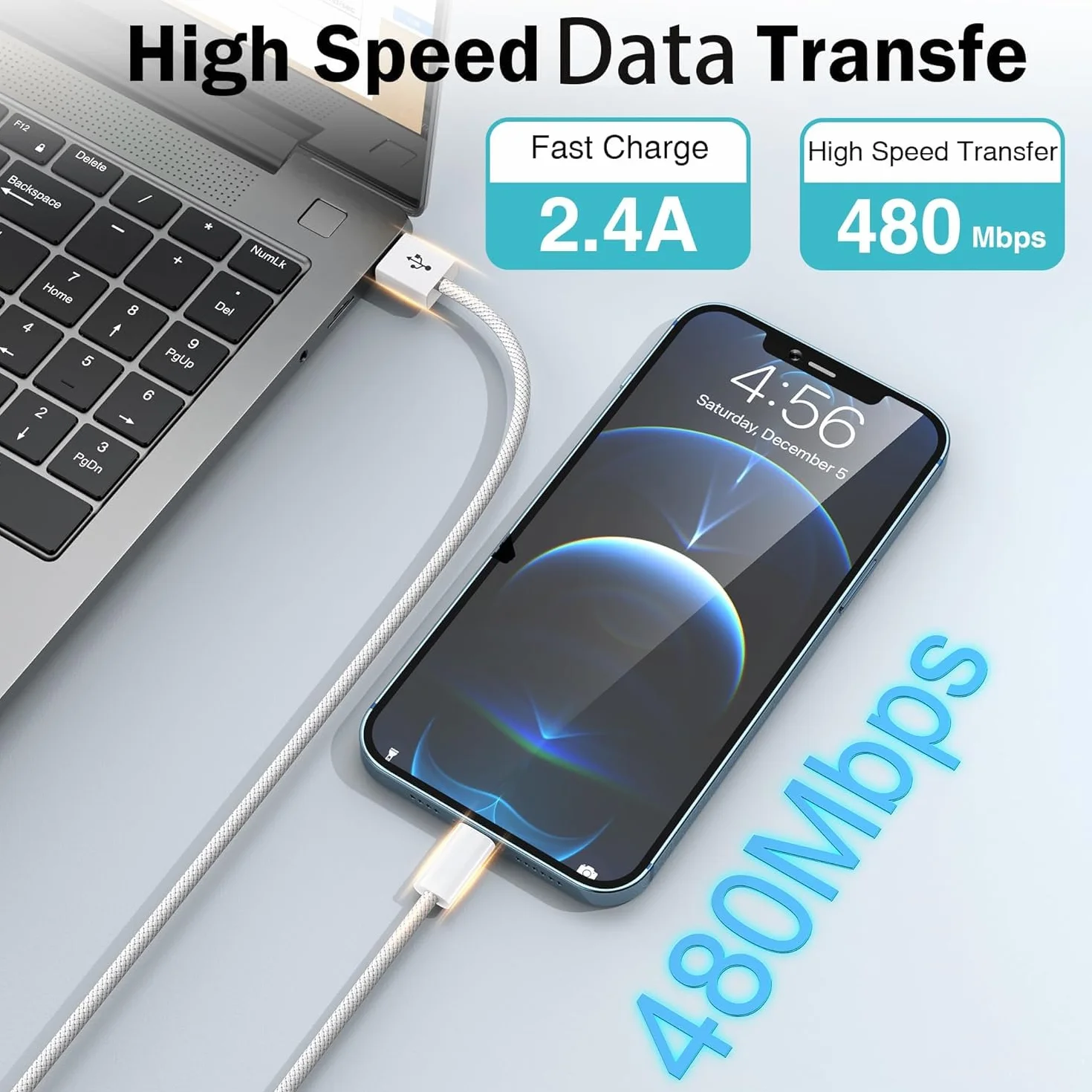 Kabel Lightning MFi 1 m do szybkiego ładowania iPhone 14 13 12 11 Pro Max Mini XR XS X 8 7 6 6s Plus 5S SE