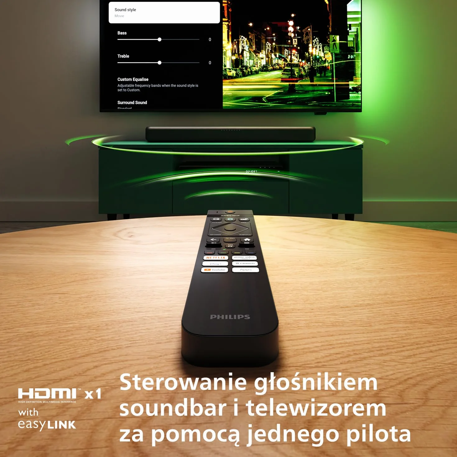 Philips TAB5109 Soundbar 2.0 120 W DTS Virtual X Bluetooth 5.4 HDMI ARC Ciemnoszary