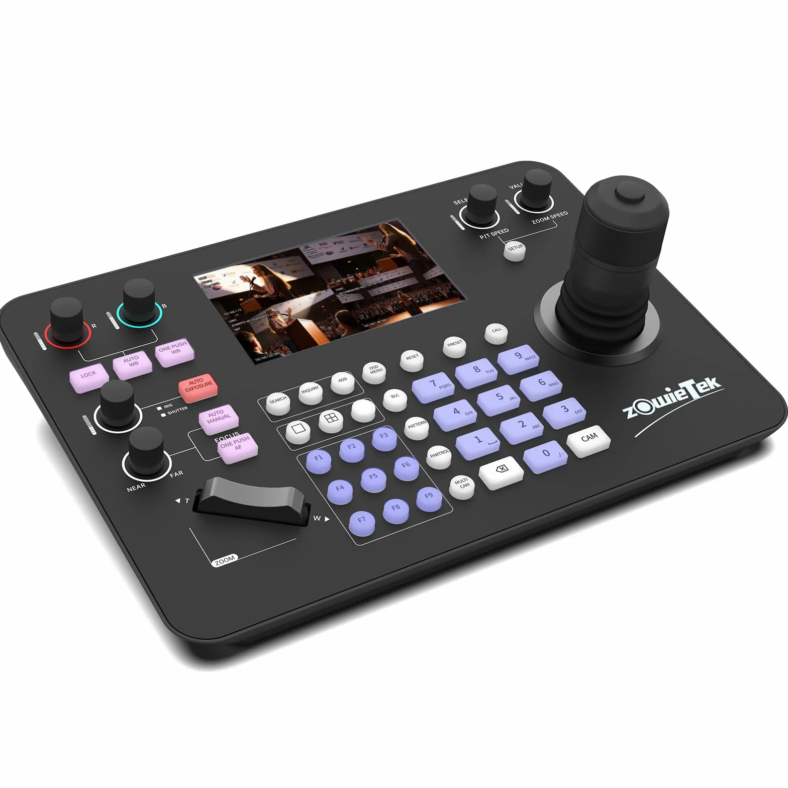 Zowietek Kontroler PTZ NDI|HX3 Klawiatura joysticka 7D 5-calowy wyświetlacz LCD HDMI