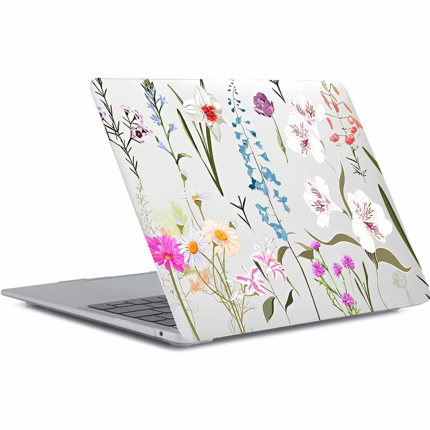 Etui kompatybilne z MacBook Pro 16 cali wersja 2020 2019 A2141 z paskiem dotykowym i identyfikatorem dotykowym, plastikowa twarda obudowa na laptopa i osłona klawiatury - kolorowe kwiaty