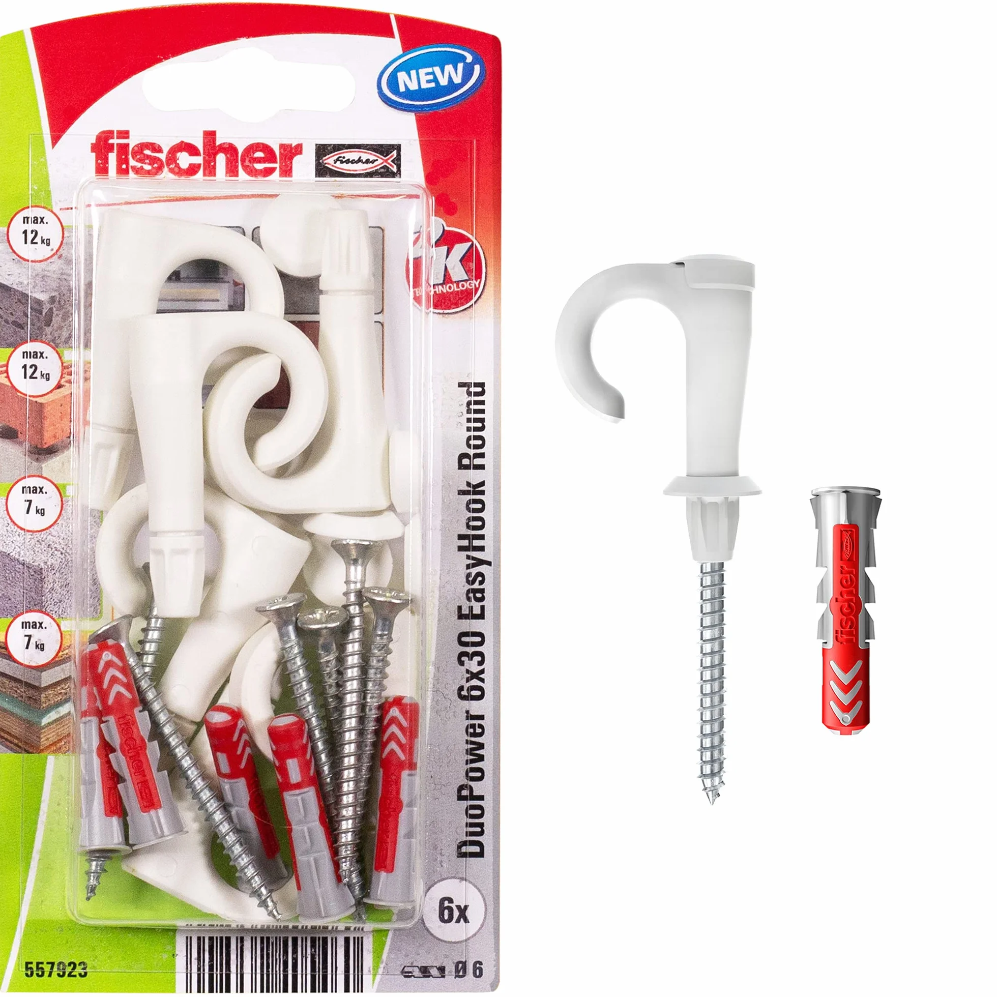 fischer PROFI-BOX kołek rozporowy SX, skrzynka na kołki rozporowe z 132 kołkami rozporowymi (60 szt. 6 x 30, 60 szt. 8 x 40, 12 szt.