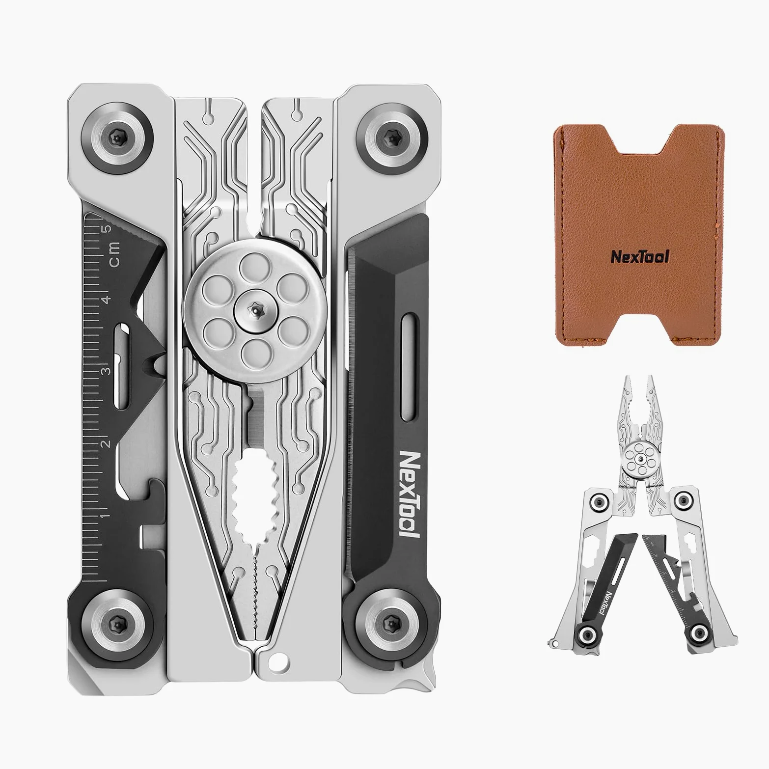 NexTool Składane narzędzie, wielofunkcyjne narzędzie do kart kredytowych 20 w 1 portfel ze stali nierdzewnej narzędzie wielofunkcyjne z zaciskiem, nóż, otwieracz do butelek, klucz sześciokątny