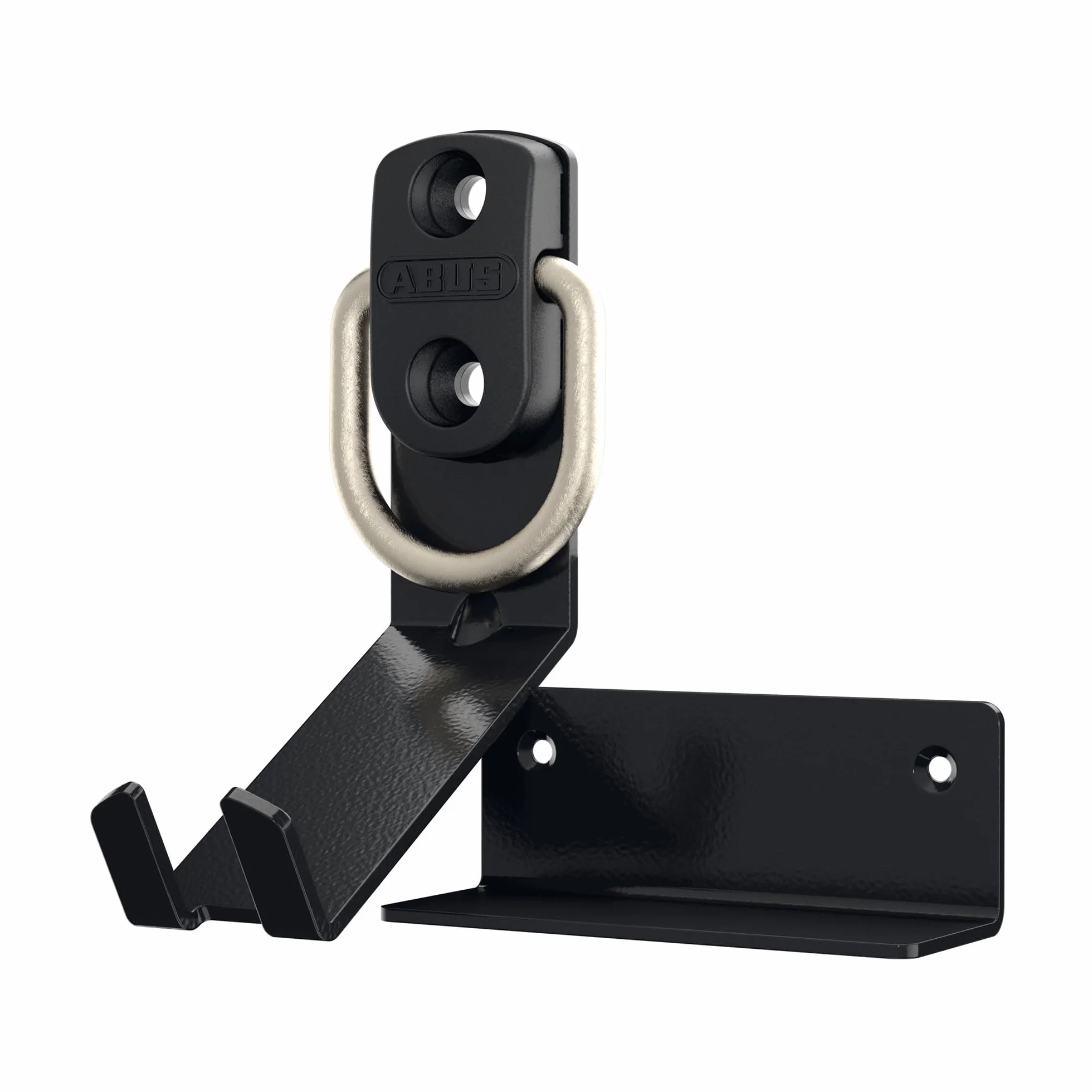 ABUS Kotwa Ścienna WBA65 B/BS z Uchwytem na Rower Bike Holder, czarna | Kotwa ścienna z uchwytem na rower, oszczędność miejsca, bezpieczne mocowanie zamków rowerowych