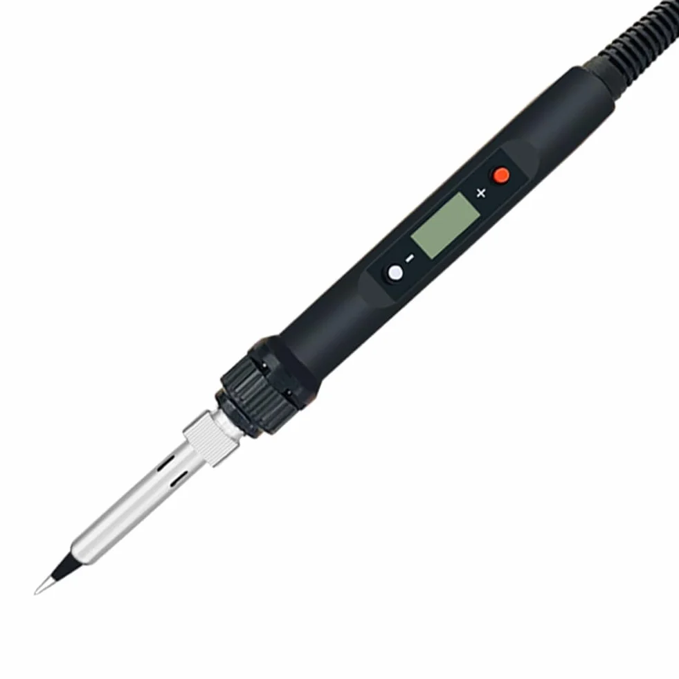 Lutownica z regulowaną temperaturą, narzędzie spawalnicze LCD, narzędzie konserwacyjne do lutownicy, 220 V, wtyczka EU, czarna