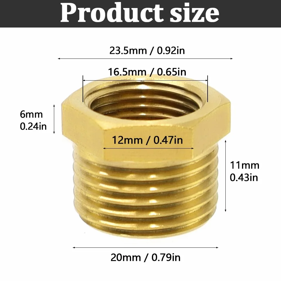 2 sztuki złączka redukcyjna z mosiądzu G1/2" na G3/8" złączka gwintowana G1/2" złączka redukcyjna z mosiądzu gwint zewnętrzny X G3/8" gwint wewnętrzny, do zastosowań komercyjnych i domowych