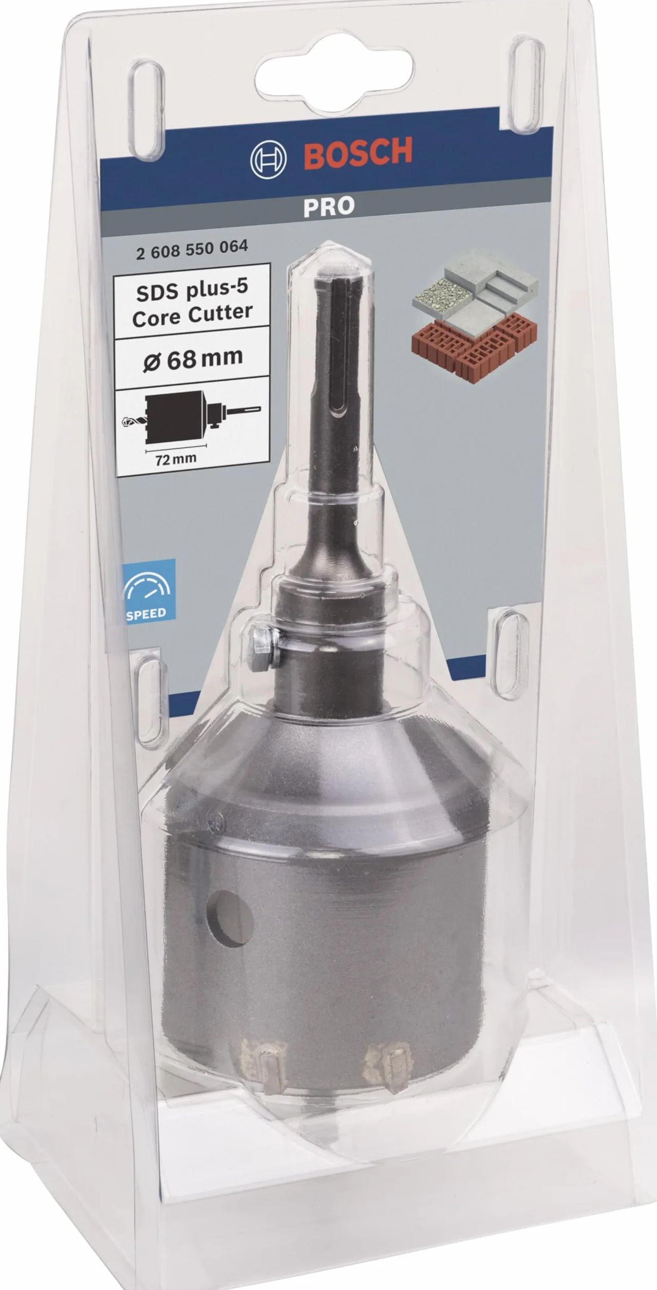 Bosch 3x PRO SDS plus-5 Core Cutter, zestaw (do Beton, Cegły wapienne i piaskowe, Ø 68 mm, Professional Akcesoria Wiertło do młota)