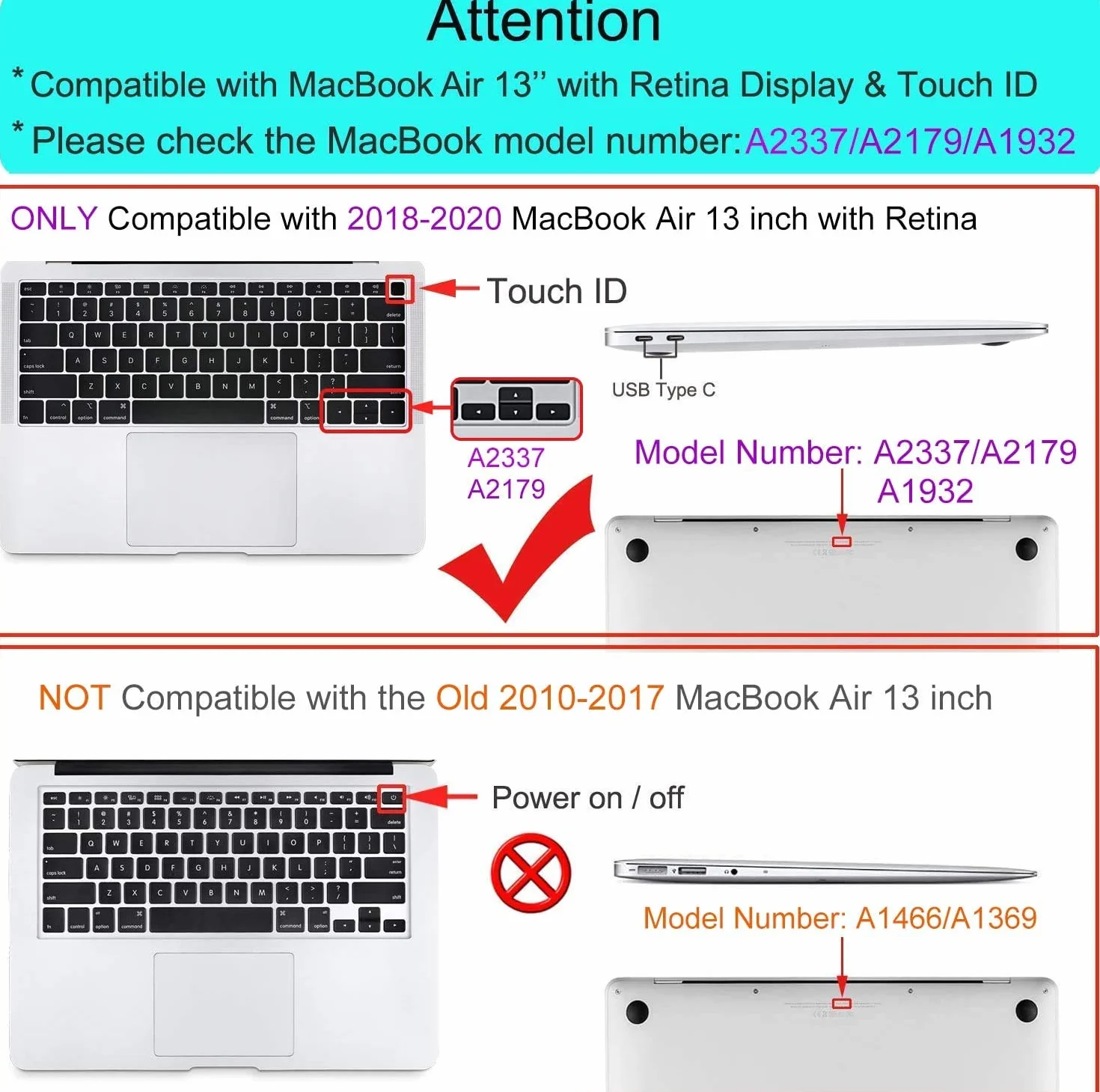 RKINC Etui kompatybilne z Macbook Air 13 cali M1 A2337 A2179 A1932 (2018-2020), twardy plastikowy pokrowiec ochronny do Air 13 (przezroczysty)