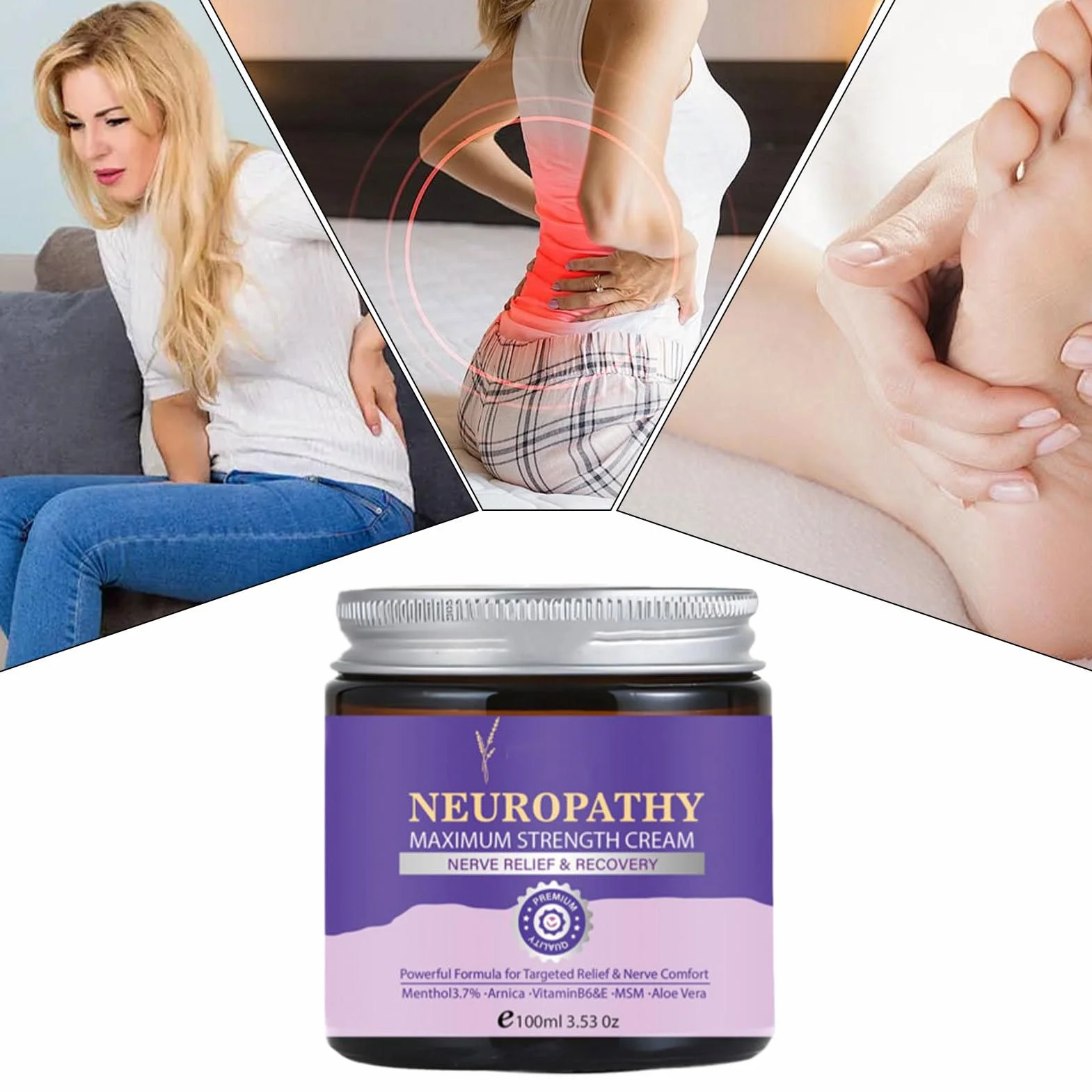 238 g krem do neuropatii o maksymalnej sile, kojący balsam do ciała, naturalny krem do masażu mięśni, szybko bóle nerwów stóp, rąk, ramion i karku