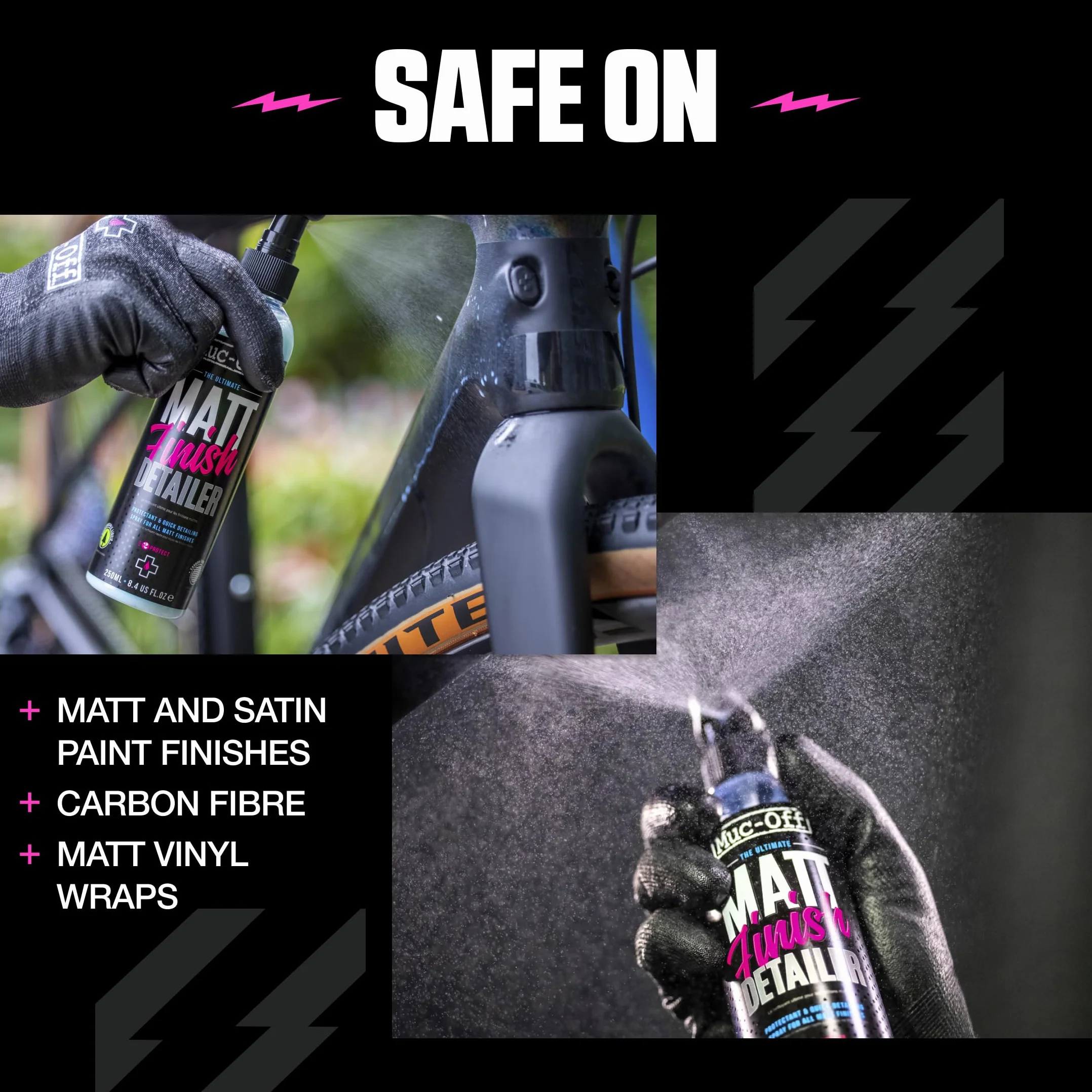MUC-OFF Skuteczny Pistola muc-off detalle acabado mate 250 ml dla profesjonalistów i majsterkowiczów do codziennego użytku 250 ml