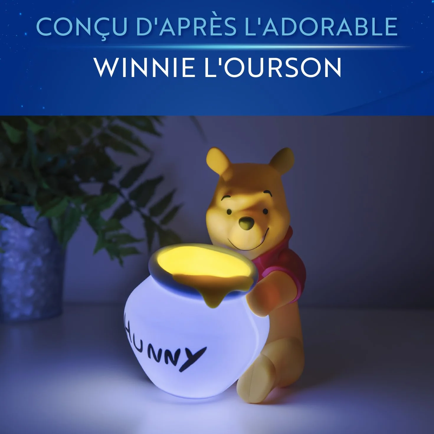 Paladone Kubuś Puchatek Hunny Light, przenośna lampka nocna, 16,5 cm (6,4"), lampa Disneya do pokoju dziecięcego lub sypialni dziecięcej