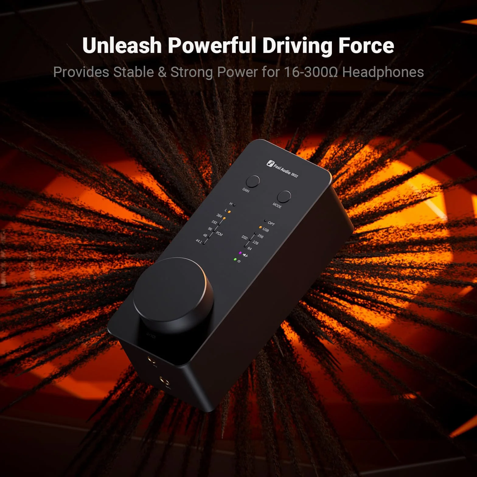 Fosi Audio SK02 DAC Amp Wzmacniacz słuchawkowy Desktop USB C AUX 4,4 mm Zbalansowany