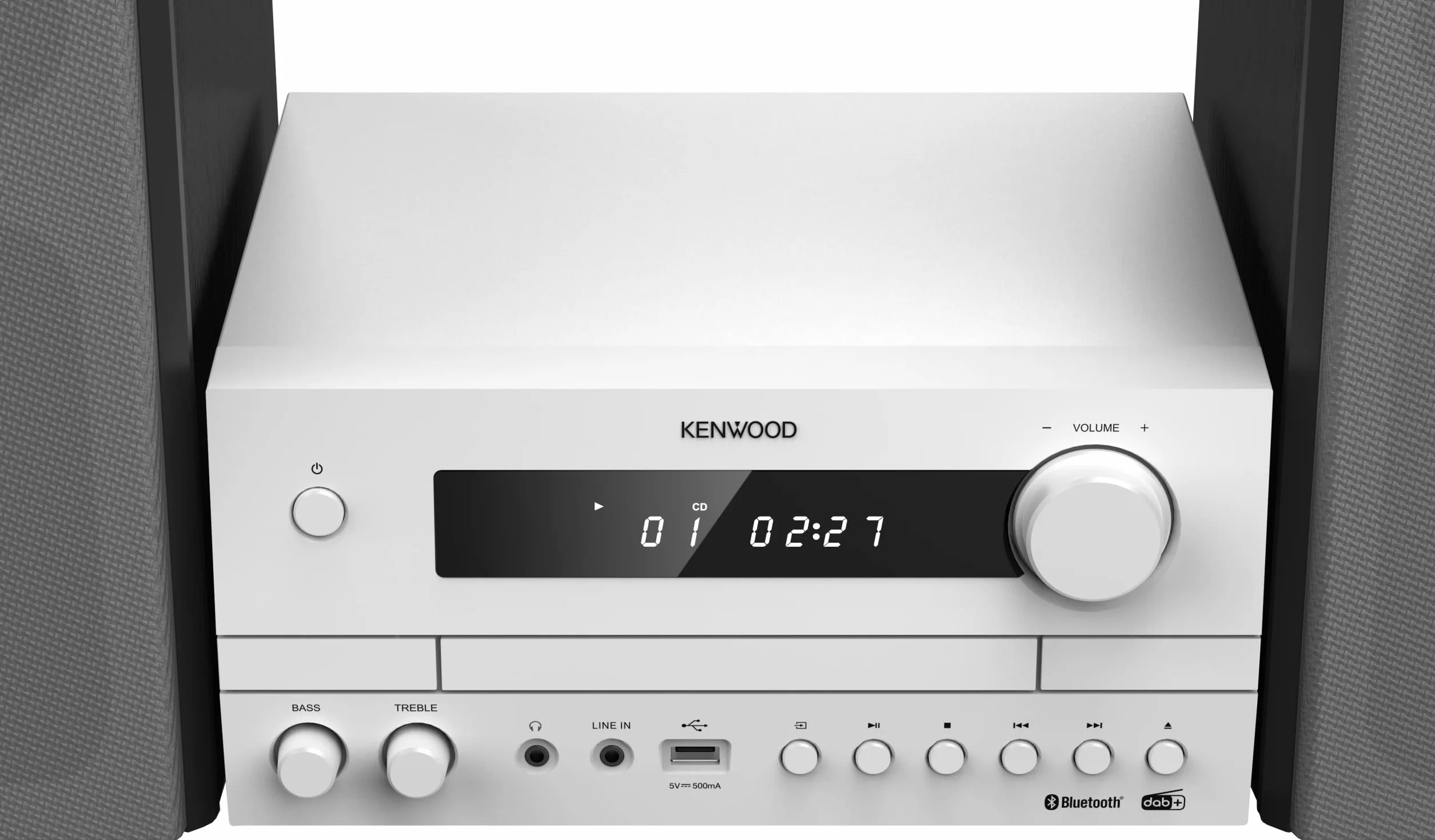 Kenwood M-822DAB – system Micro Hi-Fi z 2 x 50 W RMS, CD, USB, DAB+ i Bluetooth, biały