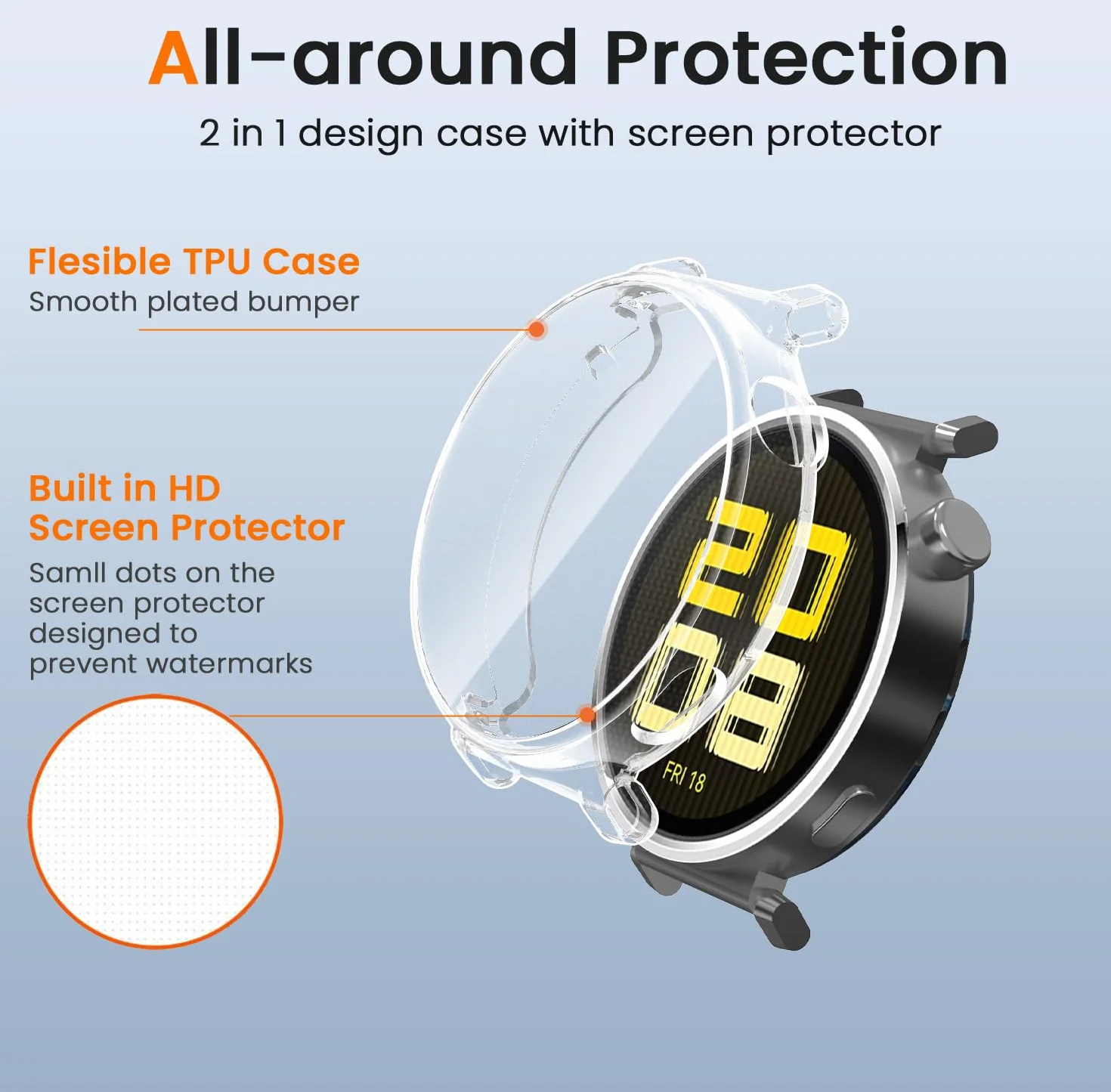 ivoler 3 sztuki etui ochronne TPU do Huawei Watch GT 5 41 mm, odporne na wstrząsy i zarysowania
