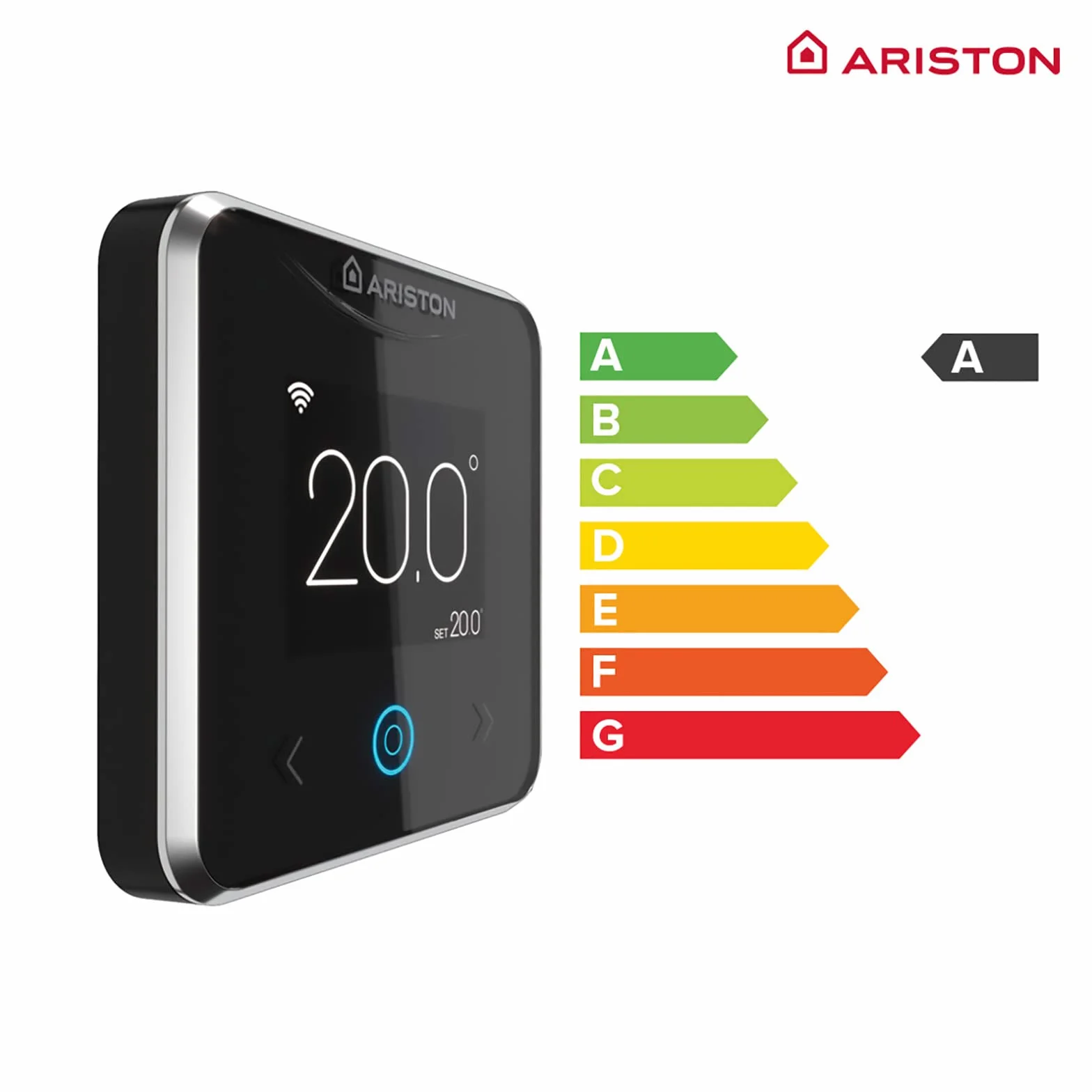 Ariston, Cube S Net - Termostat Ogrzewanie Wifi Inteligentny Pilot Zdalnego Sterowania, Termostat Wifi + Sterowanie głosem, Termostat Cyfrowy Ogrzewanie Wyprodukowano do instalacji w Hiszpanii,