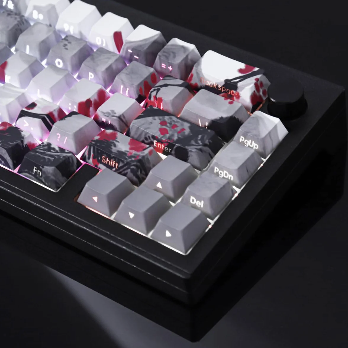Nasadki klawiszy PBT 135 klawiszy zestaw z nadrukiem bocznym podwójny prześwit profil Cherry do klawiatur mechanicznych Cherry MX