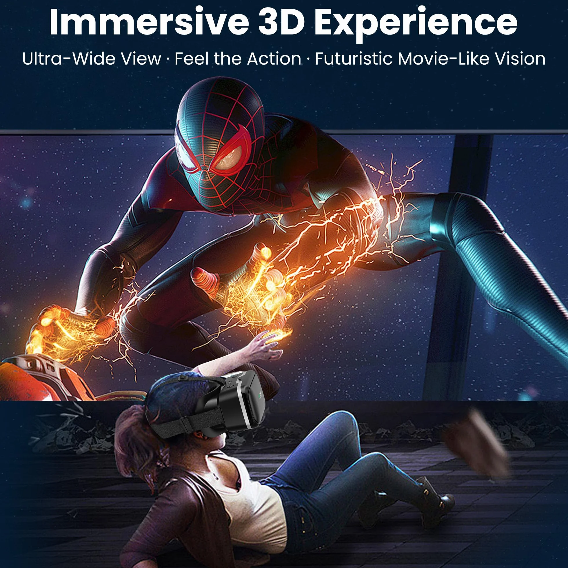 Okulary 3D VR z soczewkami HD antyrefleksyjne do smartfonów iOS Android 4,7-6,8"
