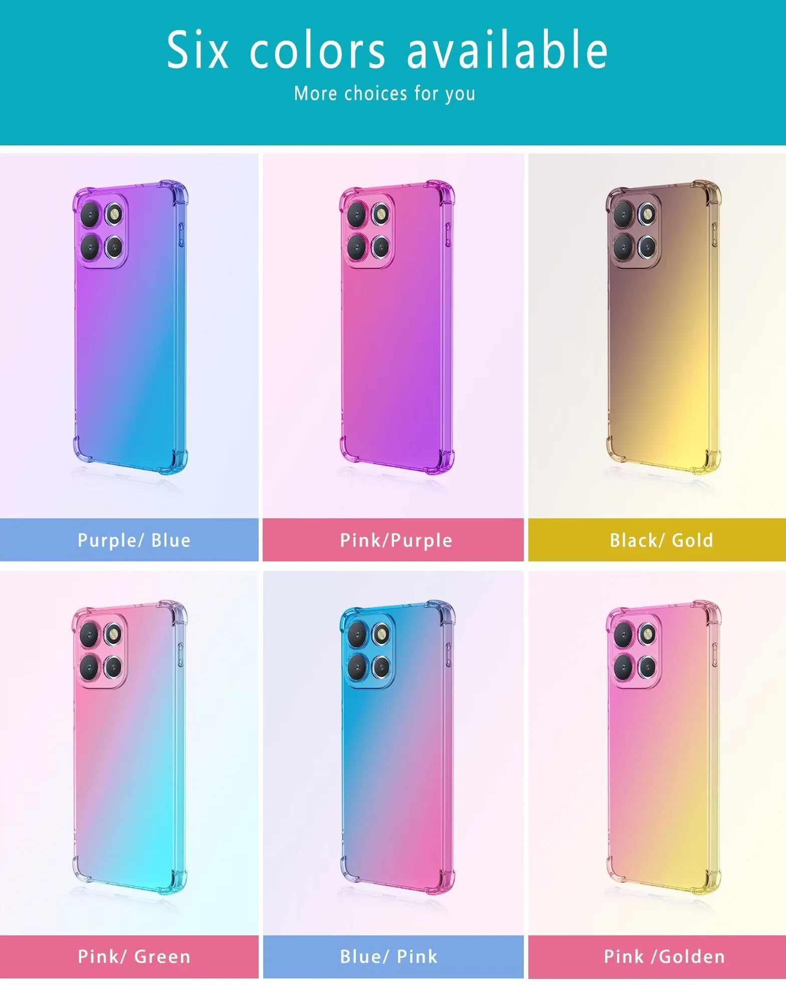 HONLEN Etui do OnePlus Nord 6 6G / OnePlus Nord6 6G Case, (6,78 cala) Przezroczysty Gradient TPU Silikonowy wzór, 4 narożniki wzmocnione etui