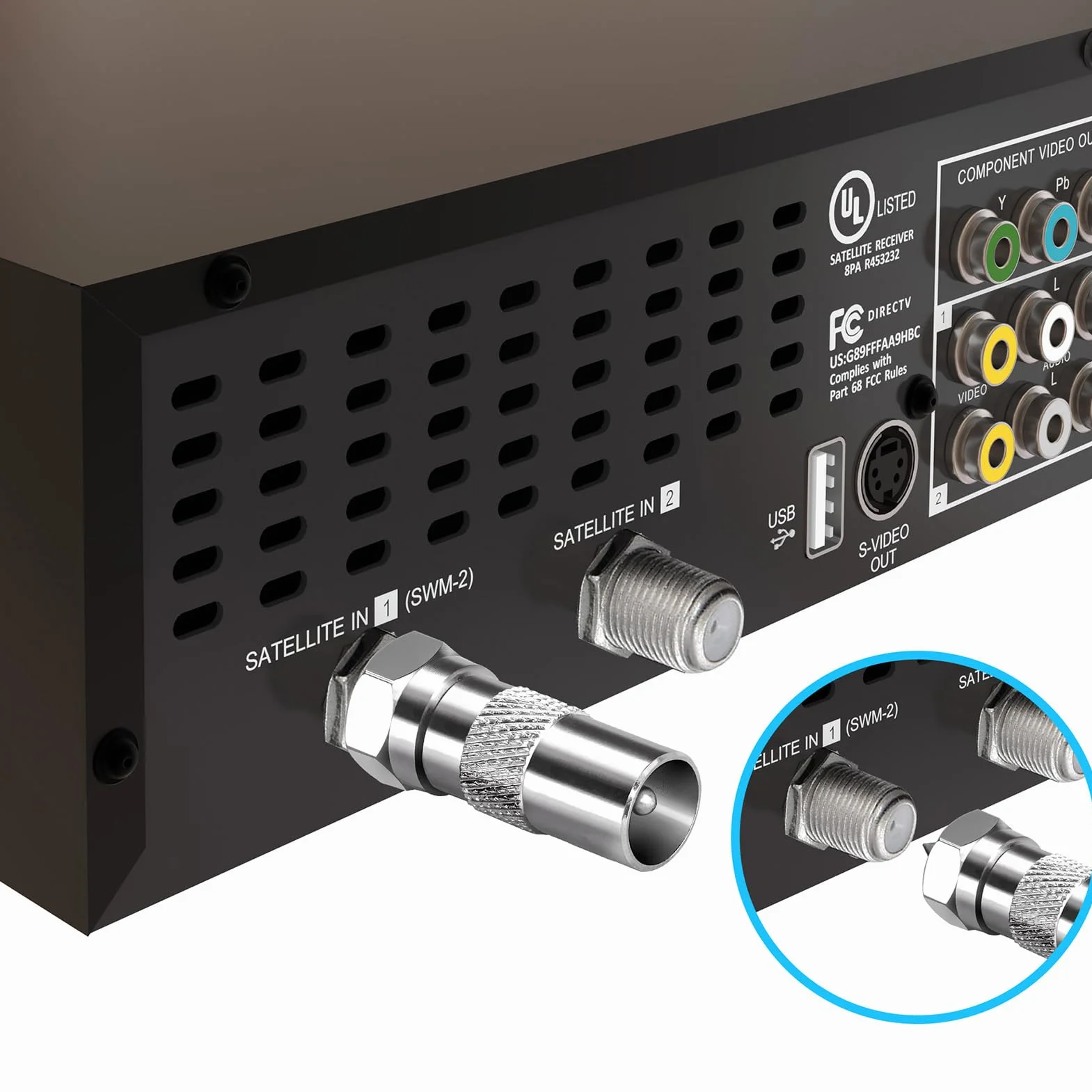 TUOLNK Adapter anteny TV F męski na męski złącze koncentryczne do kabla koncentrycznego