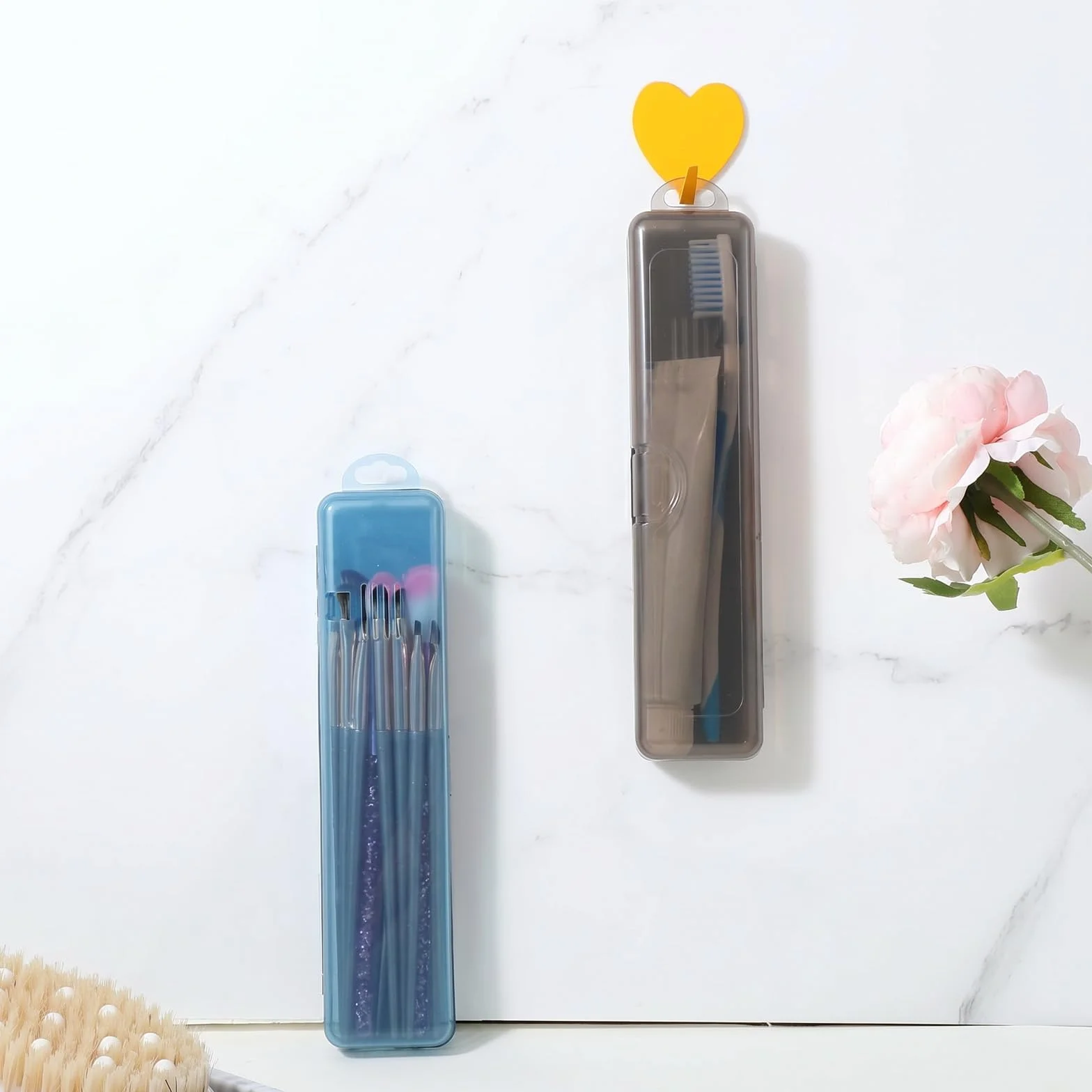 2 sztuki etui na szczoteczki do zębów do podróży, 20 cm, przezroczyste etui na szczoteczki do zębów, etui na szczoteczki do zębów do podróży, przenośny uchwyt na szczoteczki do zębów z