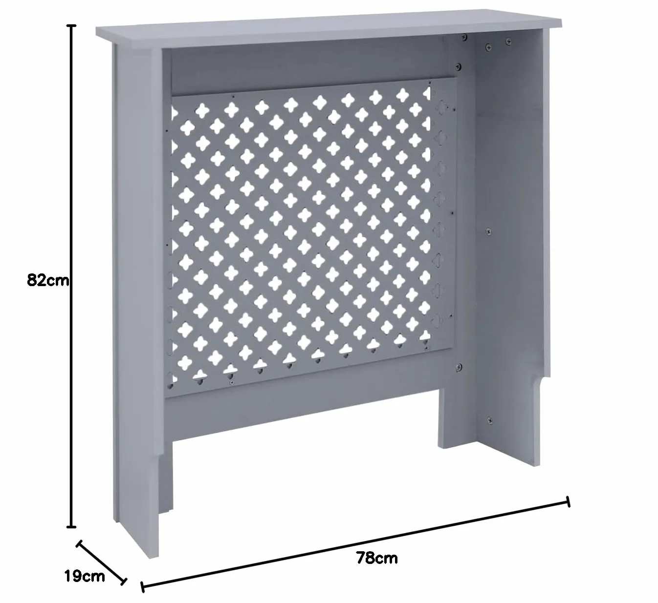 ECD Germany Oslona grzejnika z wzorem plastra miodu 78x19x82 cm Szara wykonana z MDF lakierowanego do sypialni, salonu, oslona grzejnika Oslona grzejnika Grzejnik grzewczy