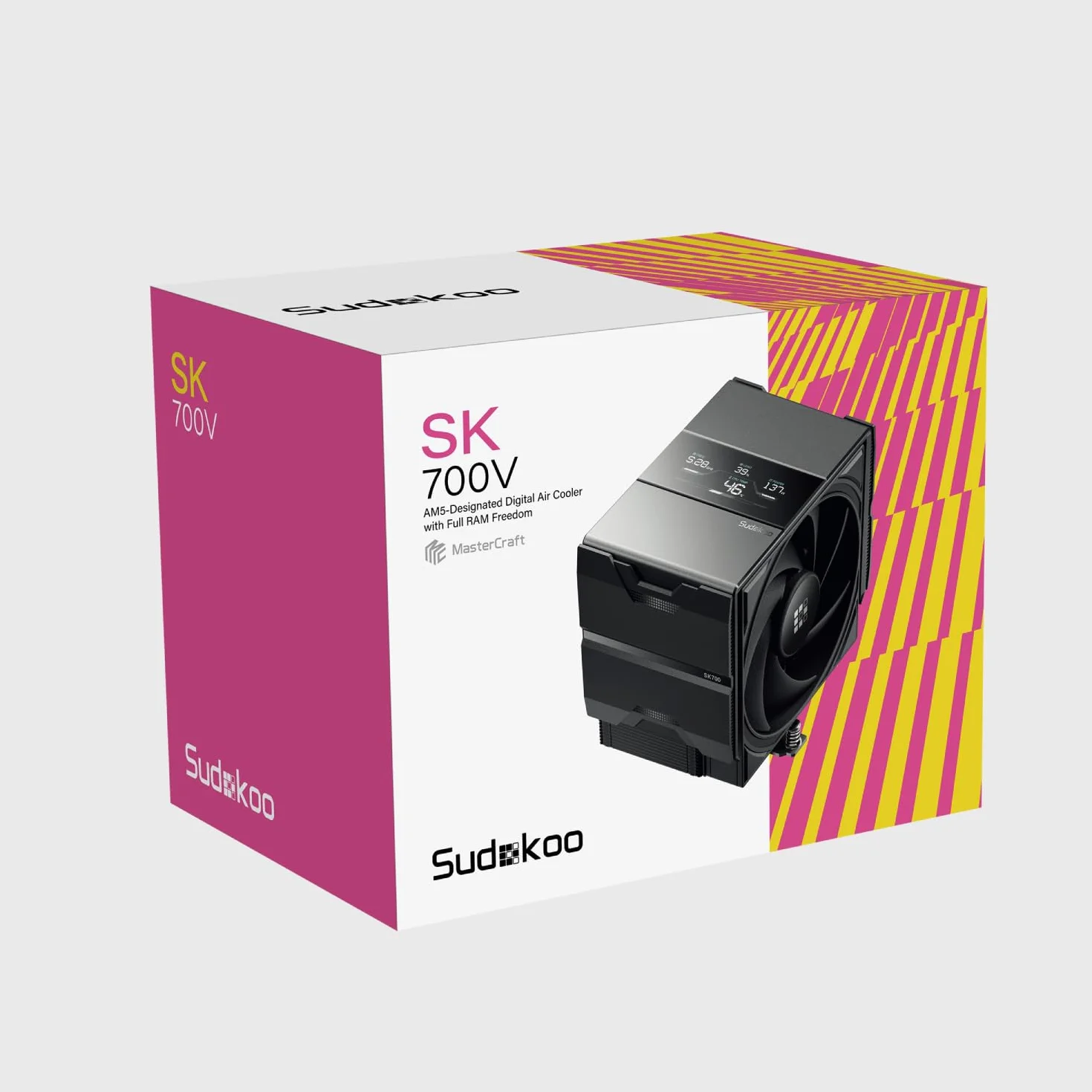 Sudokoo SK700V Chłodzenie CPU AM5, Wieża Pojedyncza, Wentylator 120mm FDB PWM, Czarny