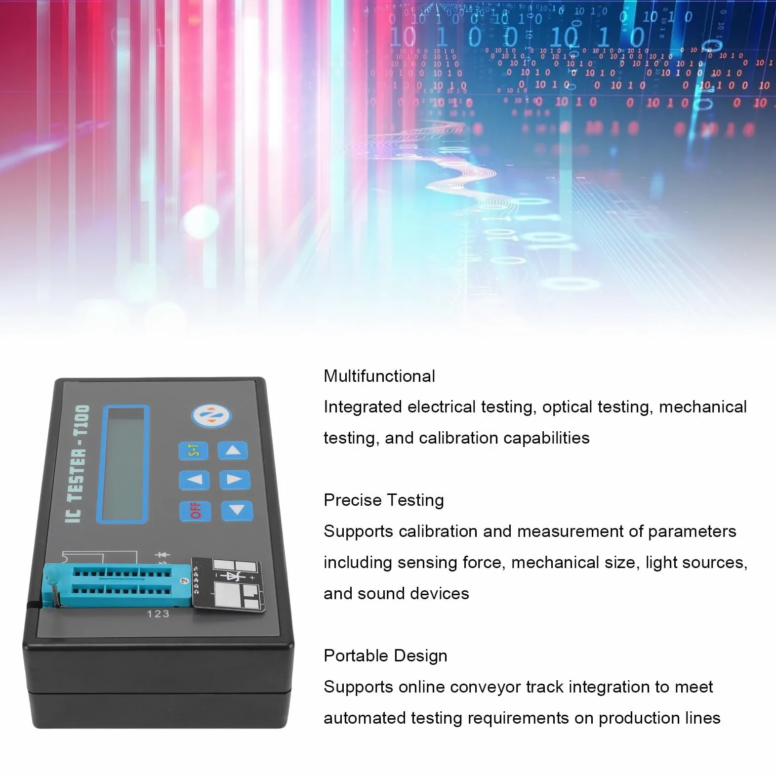 Cuifati Tester Układów Scalonych, Miernik Tranzystorów Diod LED i Triod z 2 Zaciskami, dla Inżynierów Mikroelektroniki, Inżynierów Utrzymania Ruchu i Testowania
