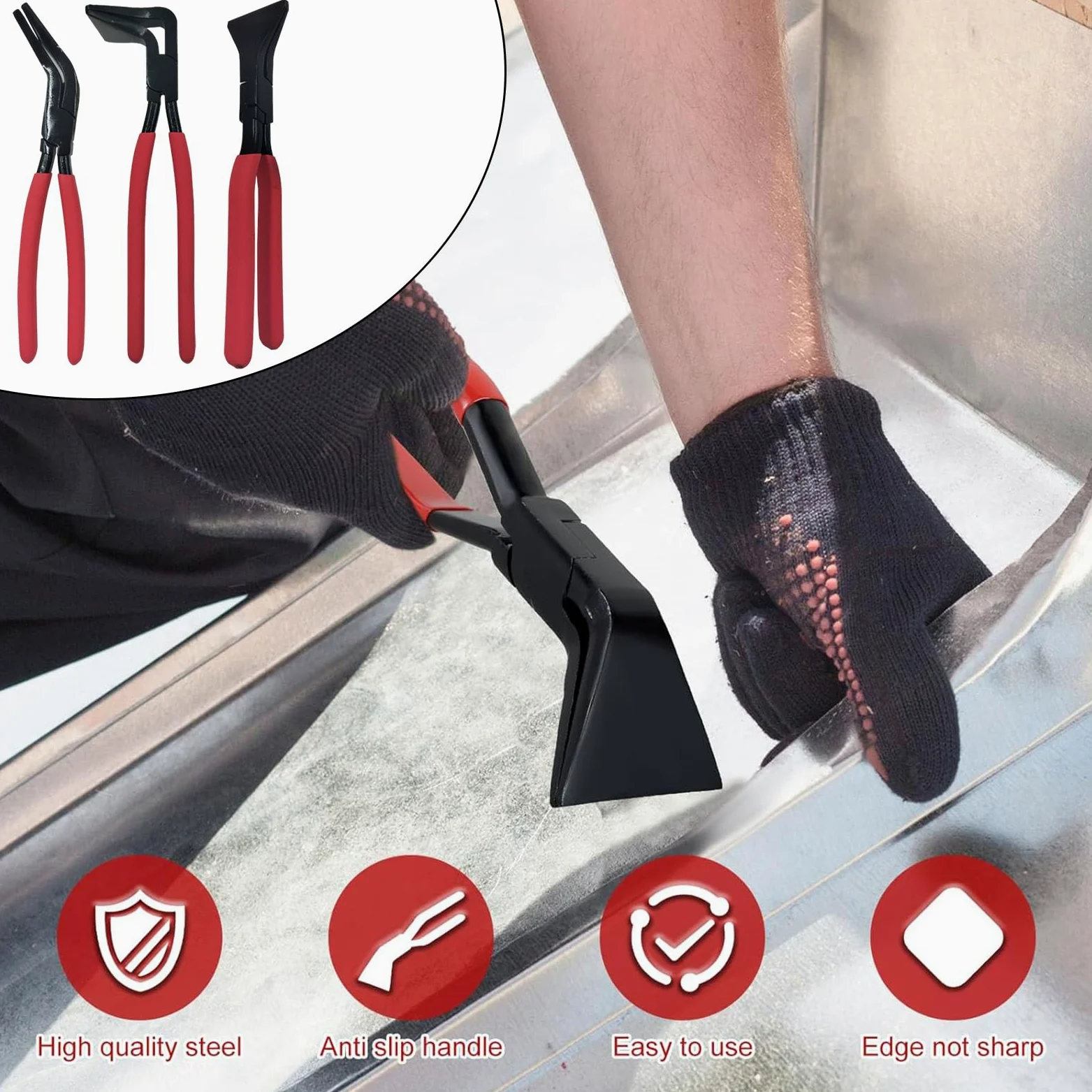 Szczypce do Blachy 3-częściowe Solidne Cęgi do Gięcia i Wykańczania | Ergonomiczne Narzędzie do Zaginania Blachy Do Napraw Samochodów Budowy Mebli Prac Hydraulicznych I Pokryć Dachowych