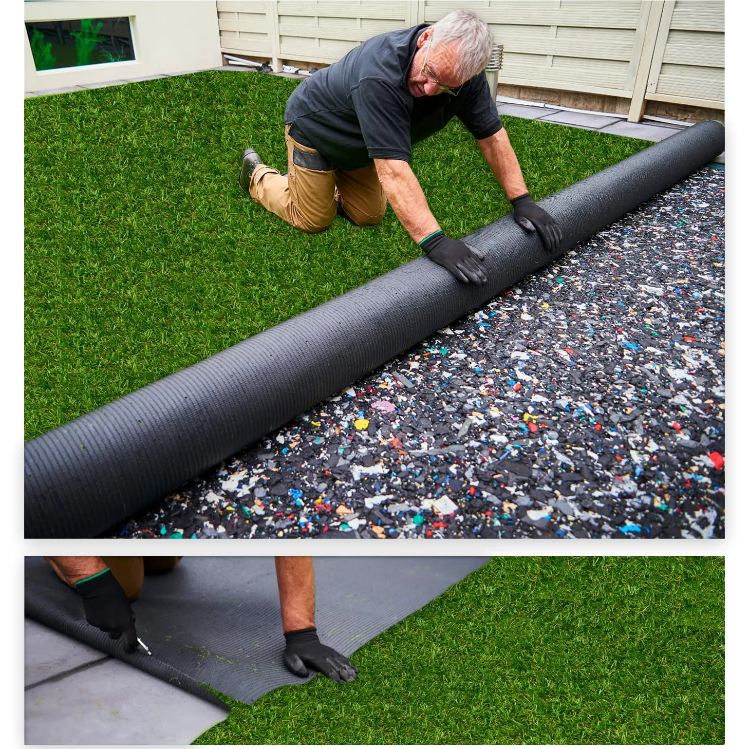 MDEKOR Sztuczna trawa do użytku na zewnątrz – sztuczna murawa, odporna na warunki atmosferyczne, towar sprzedawany na metry, zielony, 150 x 200 cm, przepuszczająca wodę wykładzina balkonowa, z drenażem, 200 cm szerokości, o wyglądzie prawdziwej trawy