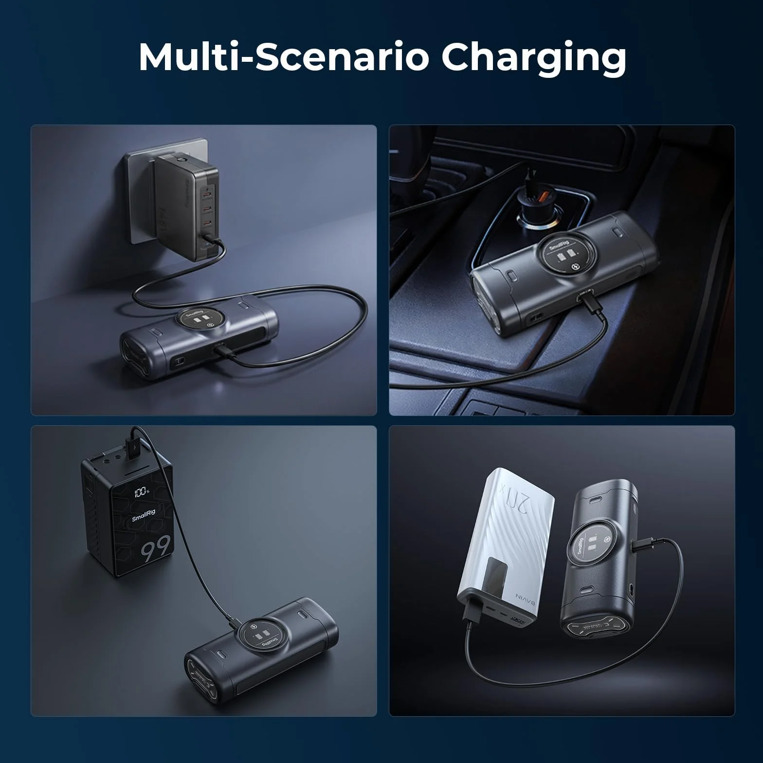 SMALLRIG Zestaw akumulatorów do LP-E6P, wysokowydajne, podwójne ładowanie, do Canon LP-E6NH, LP-E6N, LP-E6, EOS R5 Mark II, R6 Mark II R5, R6, R7, 5D Mark II, 5D Mark IV, 60D - 5105