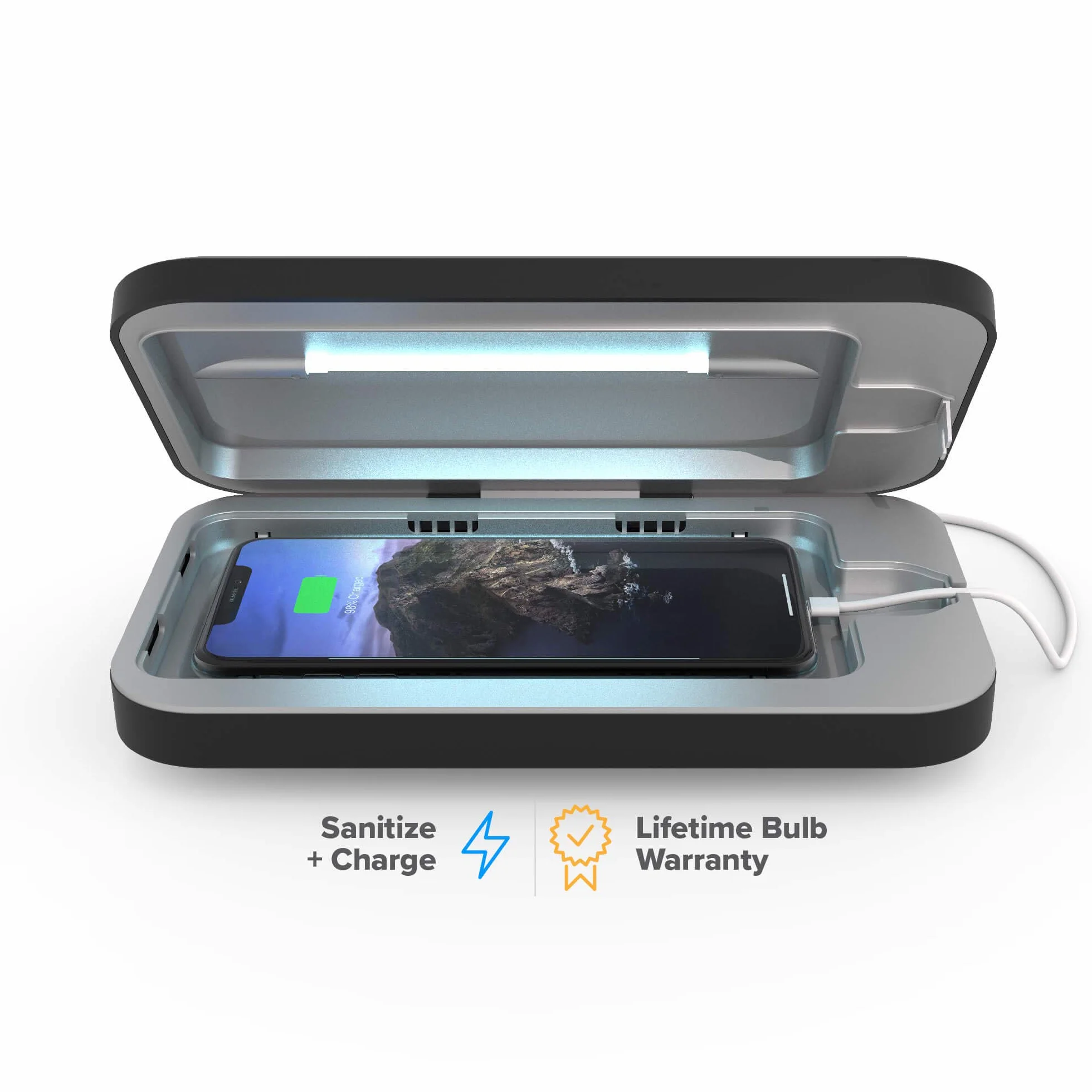 PhoneSoap 3 UV środek do czyszczenia telefonu komórkowego uniwersalna ładowarka czarny
