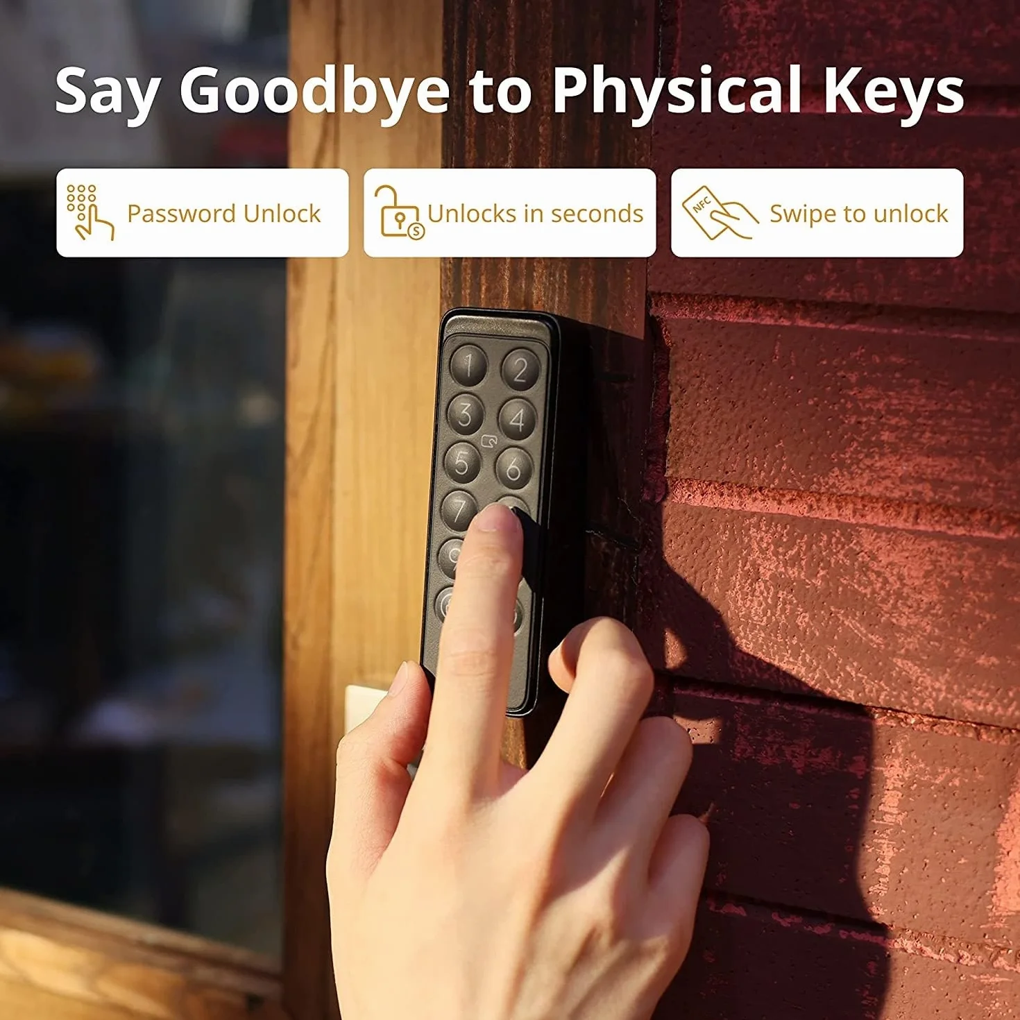 SwitchBot Keypad Touch inteligentny panel przycisków czujnik linii papilarnych NFC IP65 podświetlany