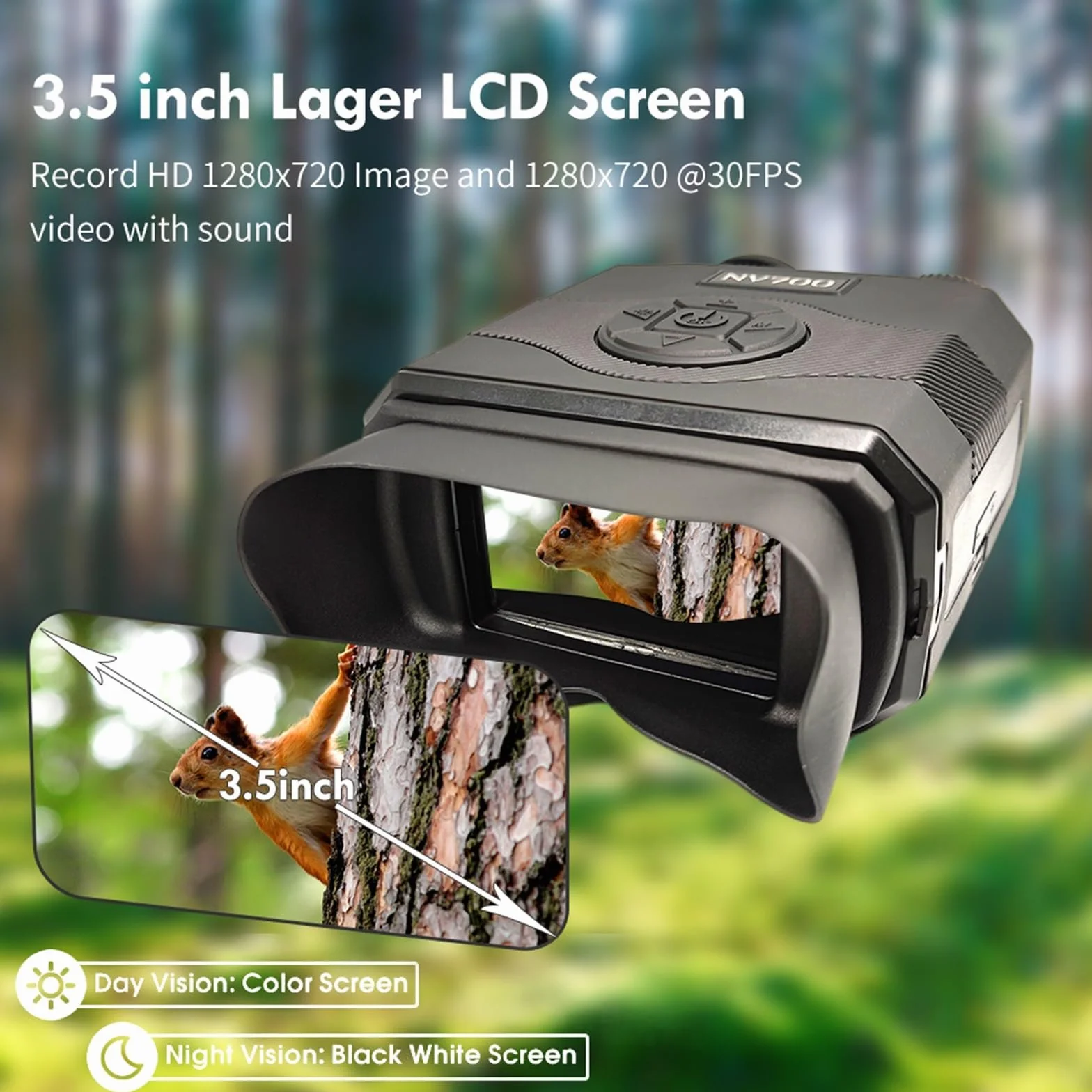 Lornetki Noktowizyjne NV700 5X35 na podczerwień 64G karta
