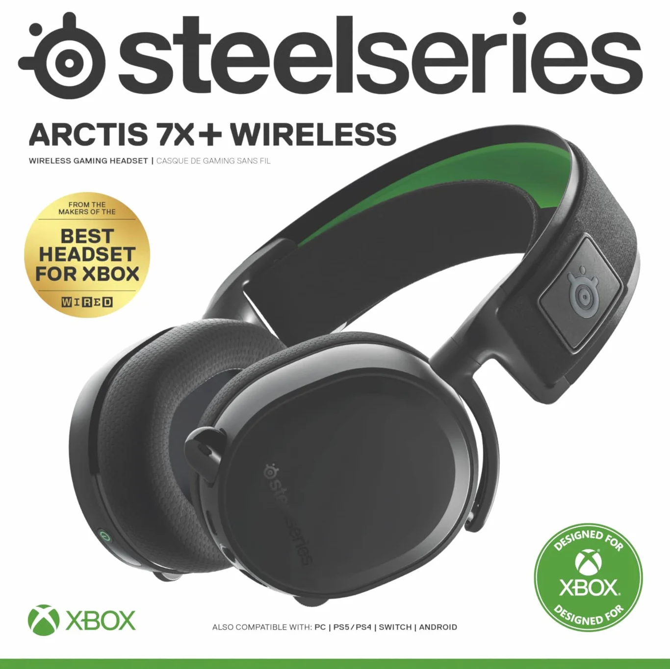 Steelseries Arctis 7X+ Słuchawki Gamingowe, Czarny