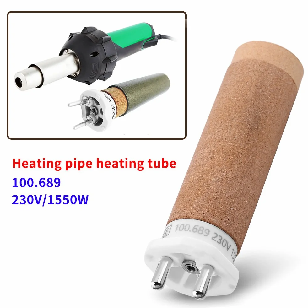Leister 100.689 Element Grzejny, Rura Grzewcza 230V 1550W Wypalanie Ceramiczne 100.689 Oryginalny Zamiennik Elementu, Do Ręcznego Pistoletu Na Gorące Powietrze Triac-S Plastikowy Pistolet Spawalniczy