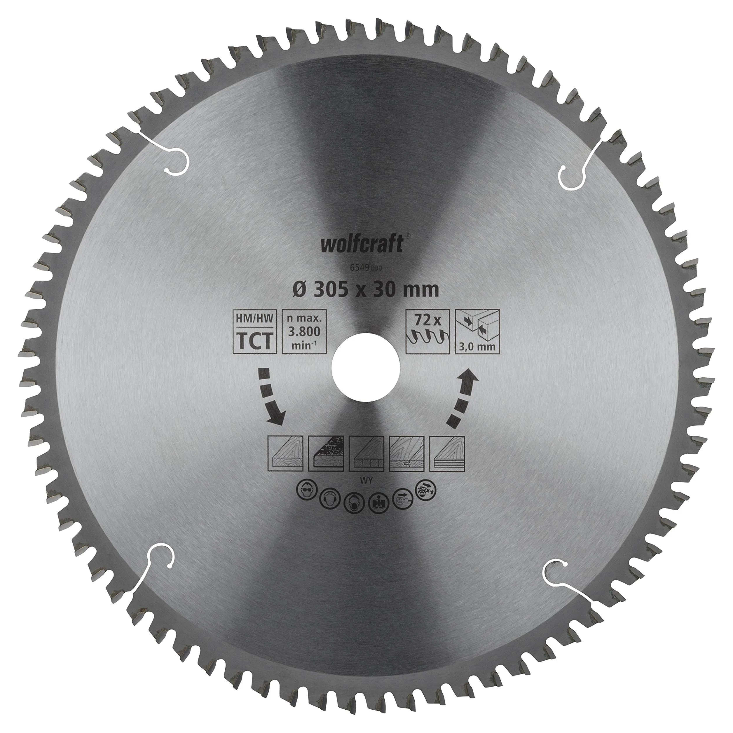 wolfcraft 6549000 brzeszczot do cięcia ukośnego i ukośnego ø 305 mm - delikatne, czyste cięcia