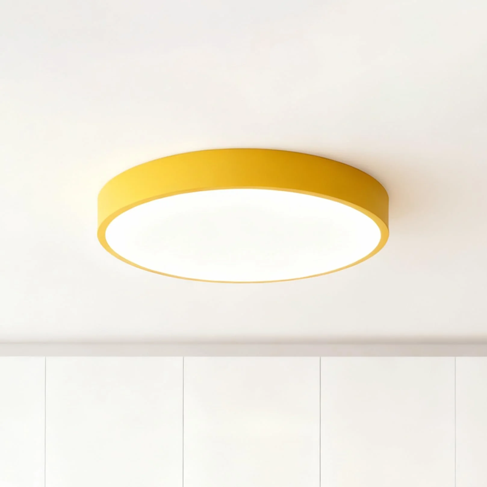 Cienkie Lampy Sufitowe LED, 3 Temperatury Barwowe, Kolorowe, Wodoodporne Oświetlenie Panelowe Do Salonu, Kuchni, Sypialni, Korytarza, Toalety I Garderoby(Yellow,50cm/20in)