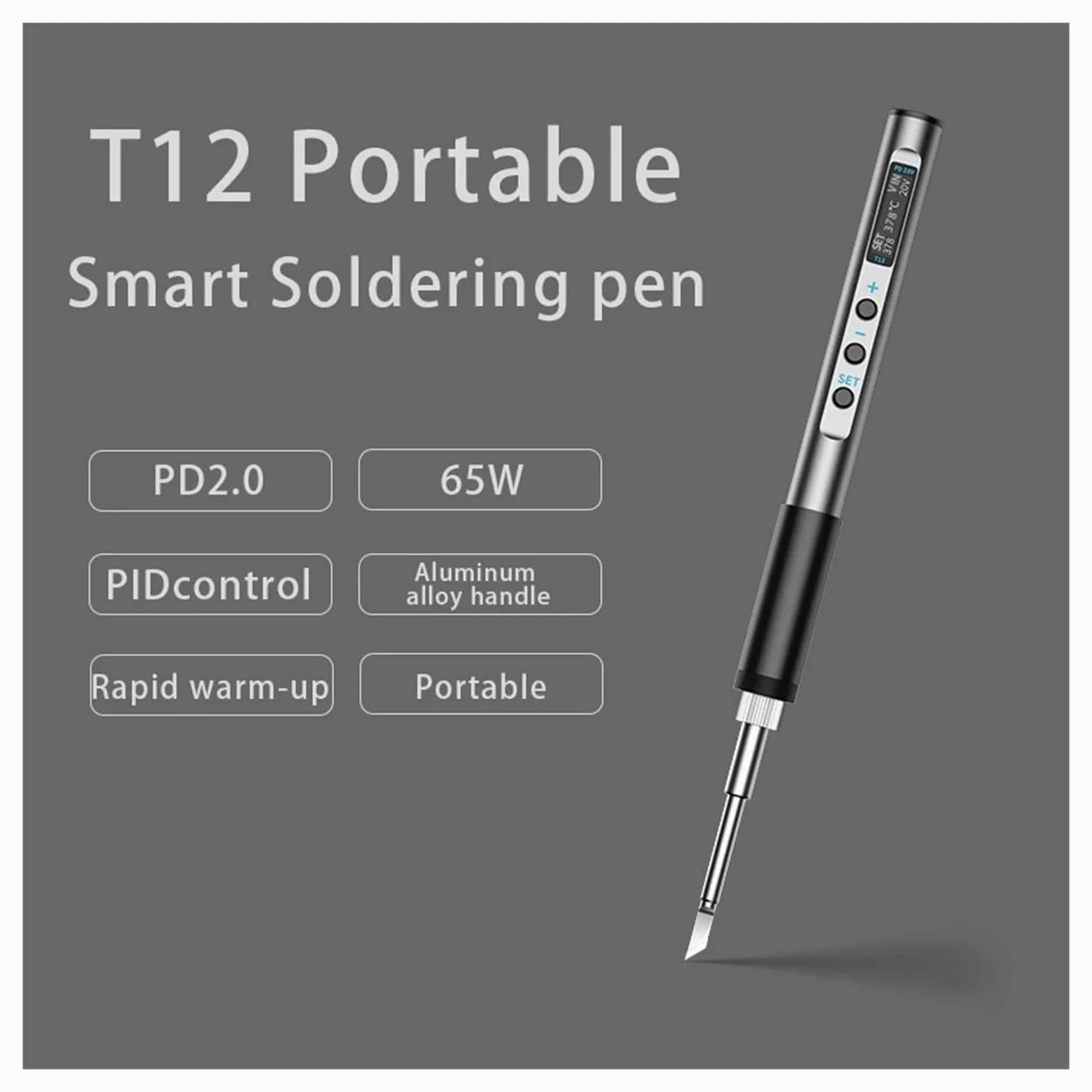 Przenośna Lutownica Elektryczna T12 PD 65W DC 72W CNC Metal Body Regulowana Temperatura Lutowania Stacja Spawalnicza Szybkie Nagrzewanie Najlepszy Prezent