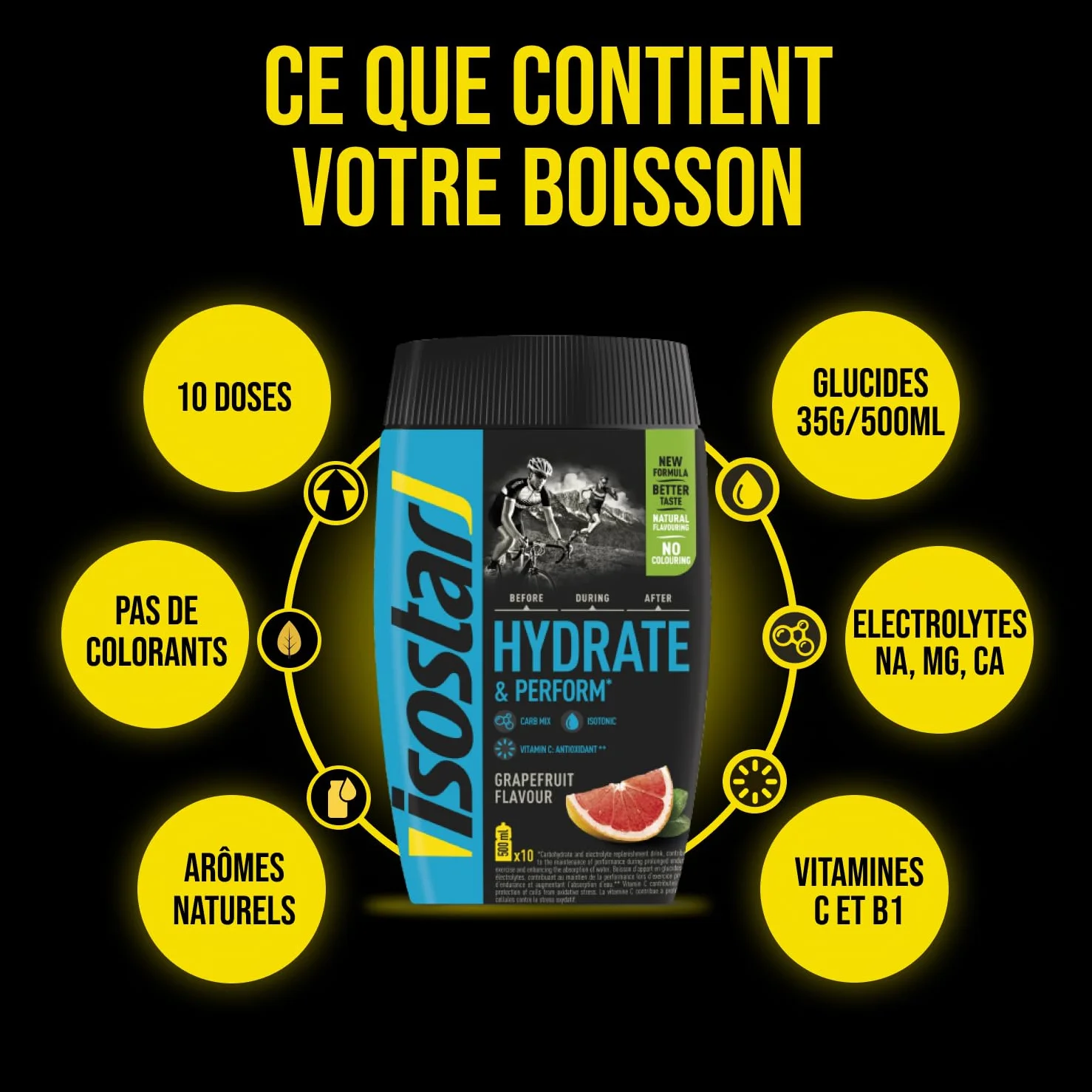 Isostar Hydrate & Perform – 400 g izotonicznego napoju elektrolitycznego – roztwór elektrolityczny wspierający sportową wydajność – grejpfrut