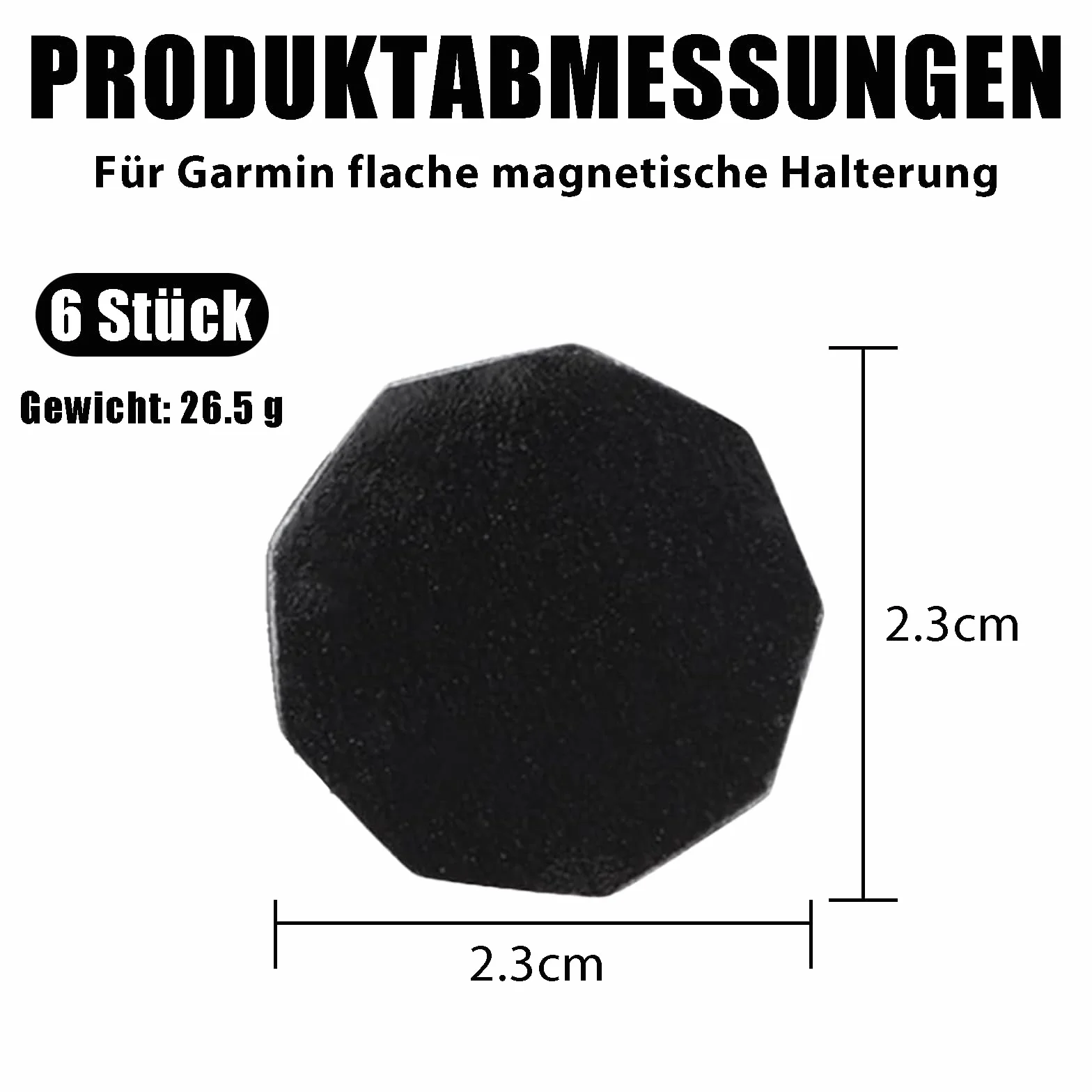 6 sztuk metalowych kamer na deskę rozdzielczą do Garmin Dashcam, do Garmin Dash Cam 45/46/47/55/56/57/65W/66W/67W/Tandem/Speak, z silną siłą magnetyczną, blacha żelazna, amortyzacja magnetyczna