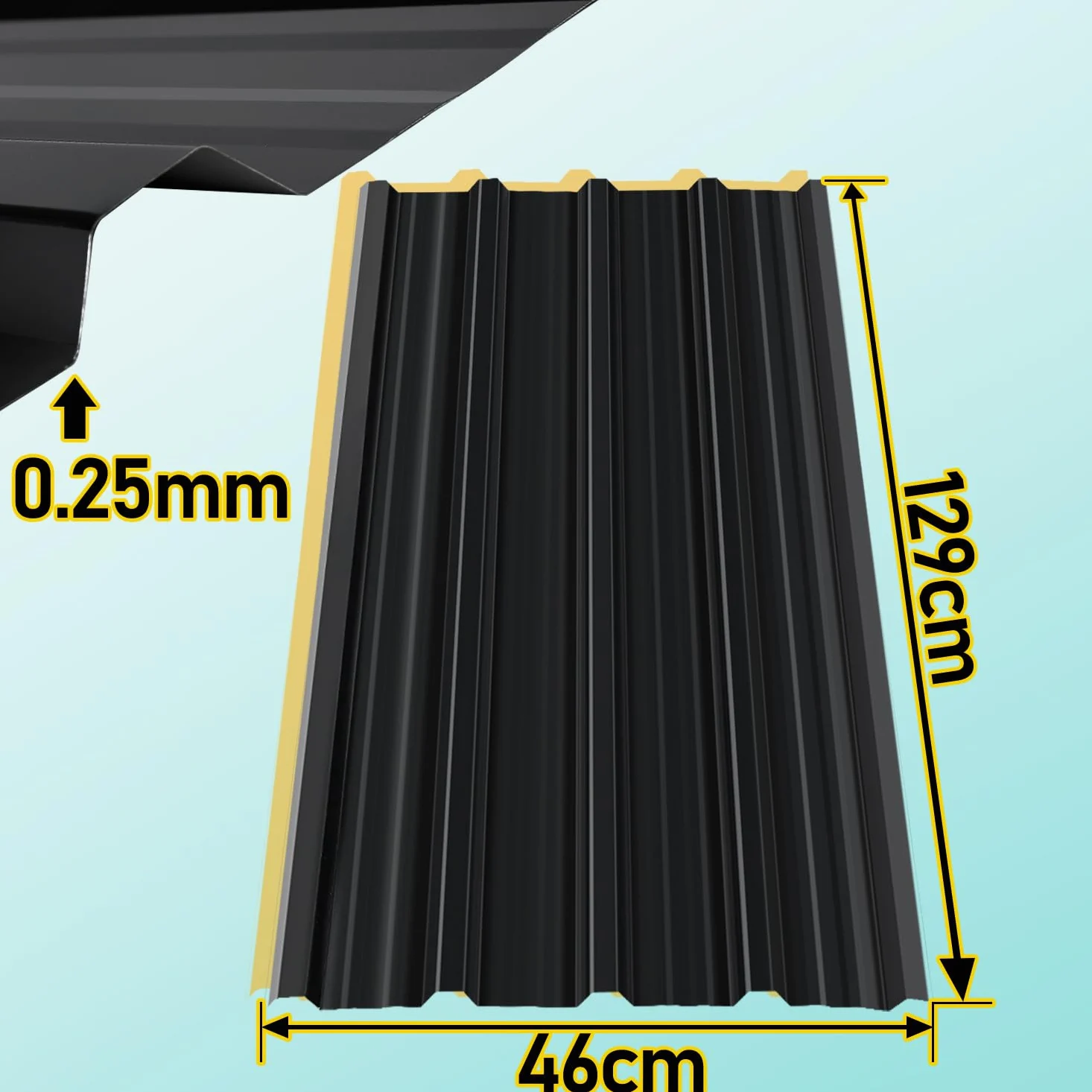 12 x blacha trapezowa, profilowana, 129 x 46 cm, zestaw antracytowych – 7 m², blacha dachowa ocynkowana 0,25 mm – płyty dachowe do domku ogrodowego, szopy, wiaty garażowej i garażu – w