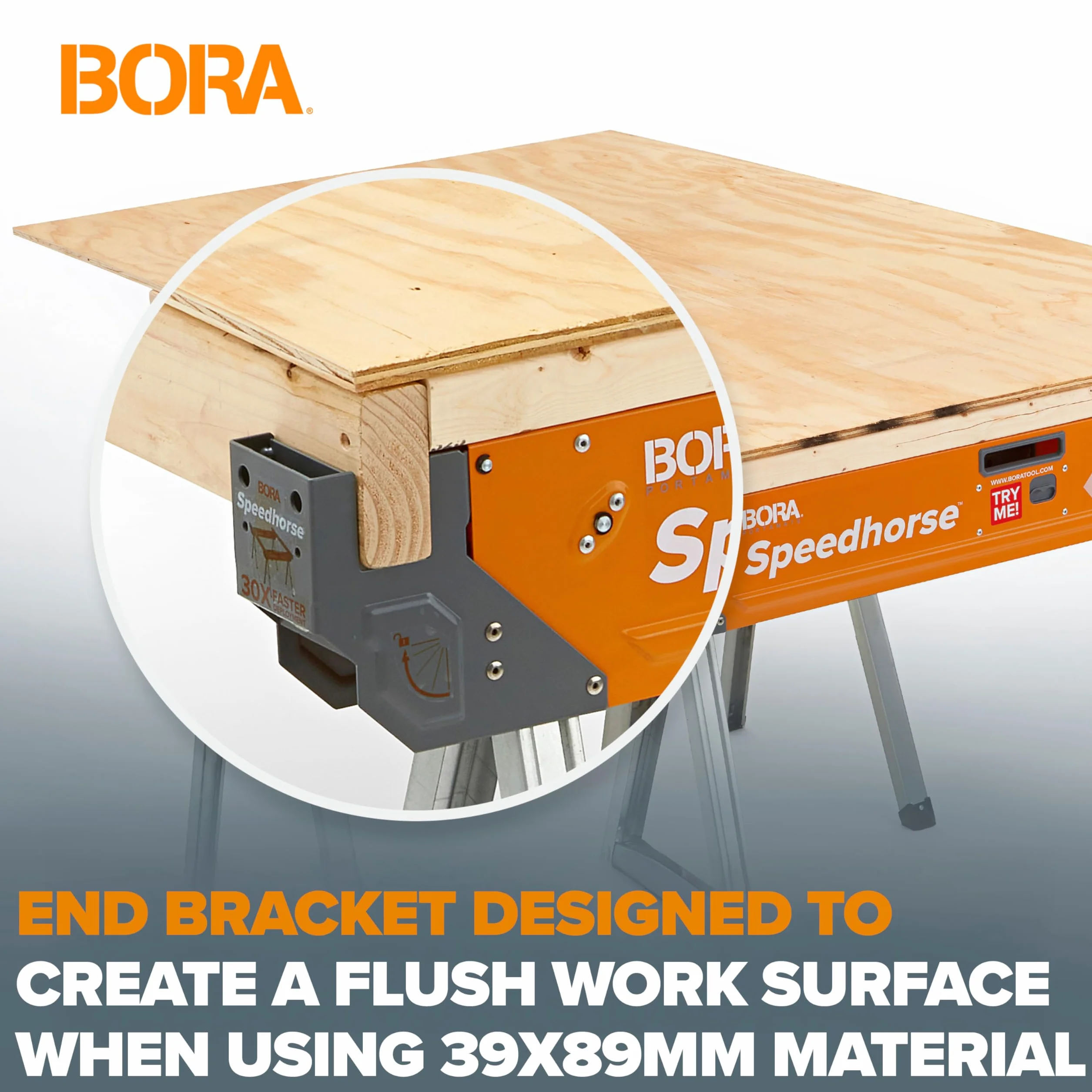 Bora PORTAMATE Speedhorse PM-4500T dwupak, 30 x szybsza natychmiastowa konfiguracja, niesekwencyjne składanie nóg, nośność 1633 kg na parę, metalowy blat na 2 x 4 cm, wytrzymała, profesjonalna piła