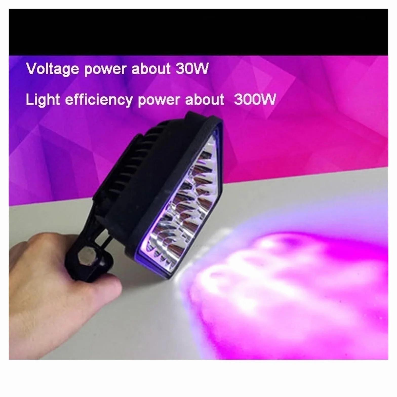 Światło UV LED, przenośna lampa polimeryzacyjna UV 300 W 395 nm, uchwyt UV lampa bezcieniowa, bez cienia lampa do wykrywania wad, światłoczuła lampa z żywicy do paznokci