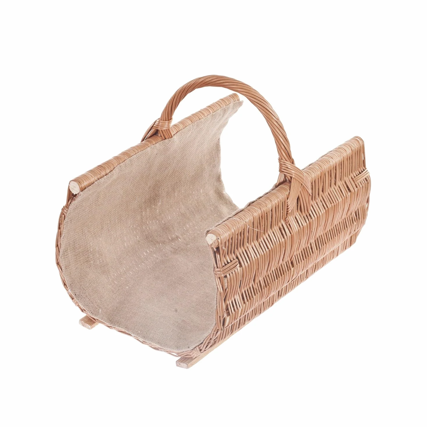 e-wicker24 Kosz na drewno z naturalnej wikliny, kosz na drewno kominkowe, kosz wiklinowy