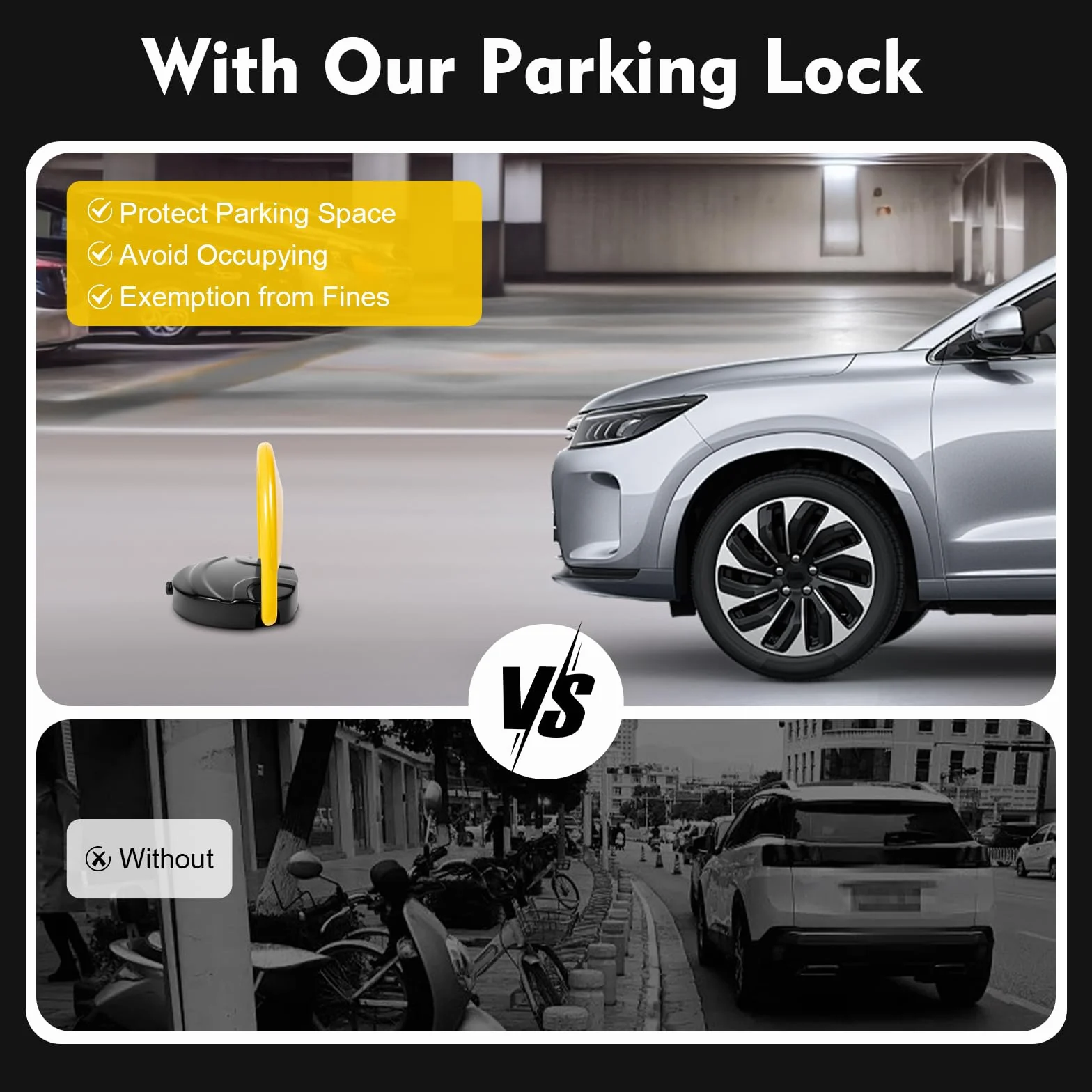 Automatyczna blokada parkingu z pilotem zdalnego sterowania 180°, składana blokada parkingu, zdalnie sterowany słupek parkingowy