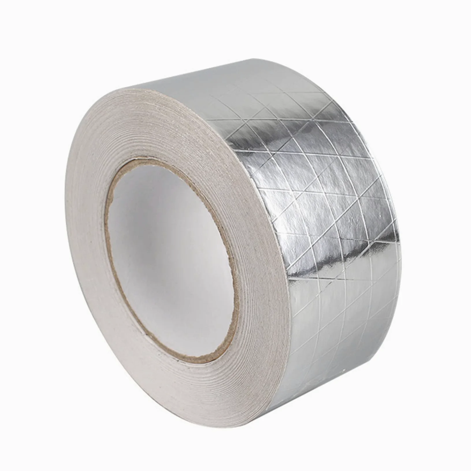 Samoprzylepna taśma aluminiowa ThermoShield chroniąca przed wysoką temperaturą, aluminiowa taśma klejąca wzmocniona siatką szklaną, odporność na temperaturę 25 m (6 cm x 25 m)