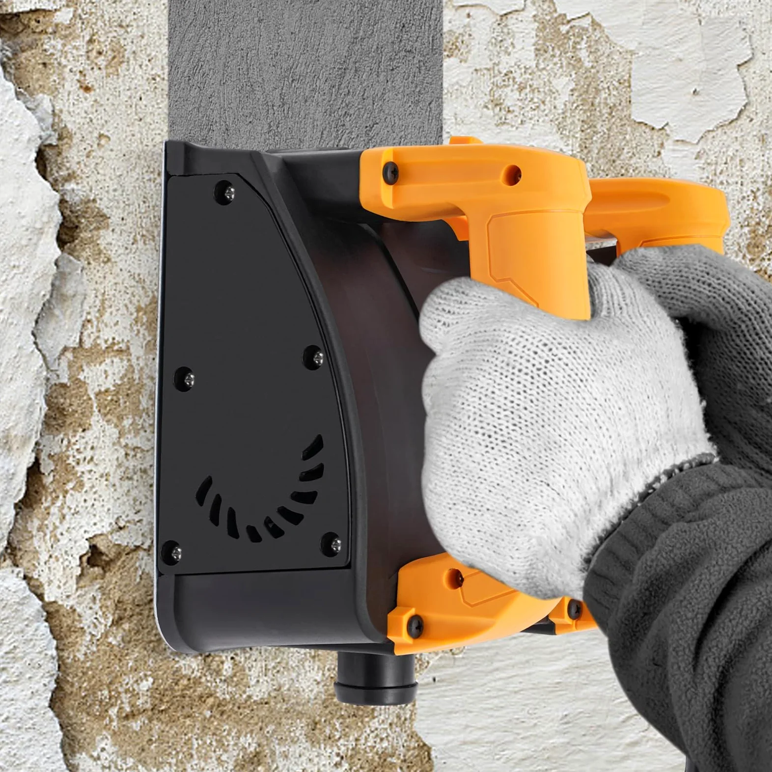 Frezarka do betonu 1200 W, 1000-4000 obr./min, frezarka renowacyjna, miotacz do ściany, elektryczna strugarka ścienna z walizką na narzędzia, głębokość strugania 1-4 mm, szerokość 15 cm (standardowa
