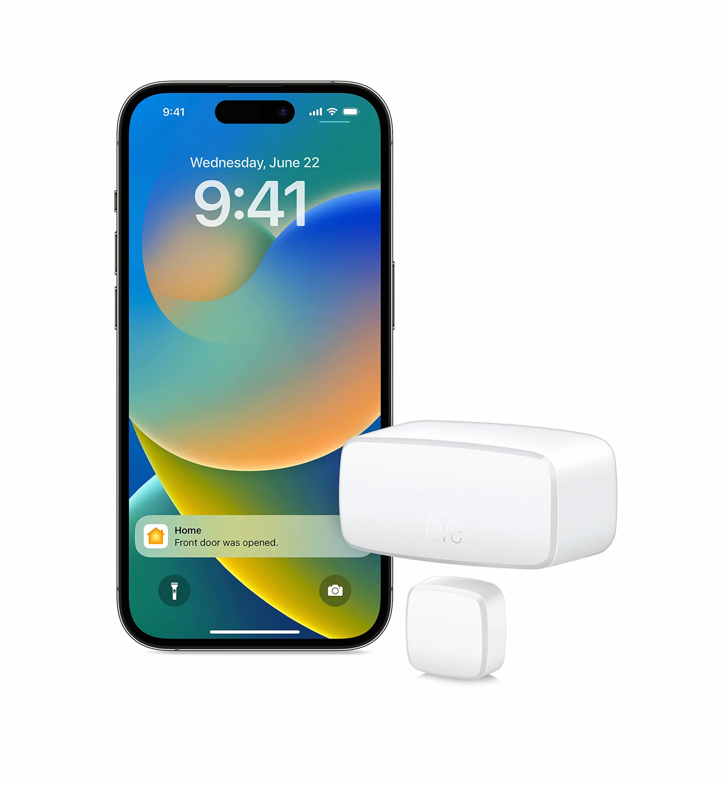 Eve Door & Window - inteligentny czujnik kontaktowy, bezpieczeństwo domu, gotowy na przyszłość z Matter i Thread, kompatybilny z Apple HomeKit, Alexa, Google Home, SmartThings