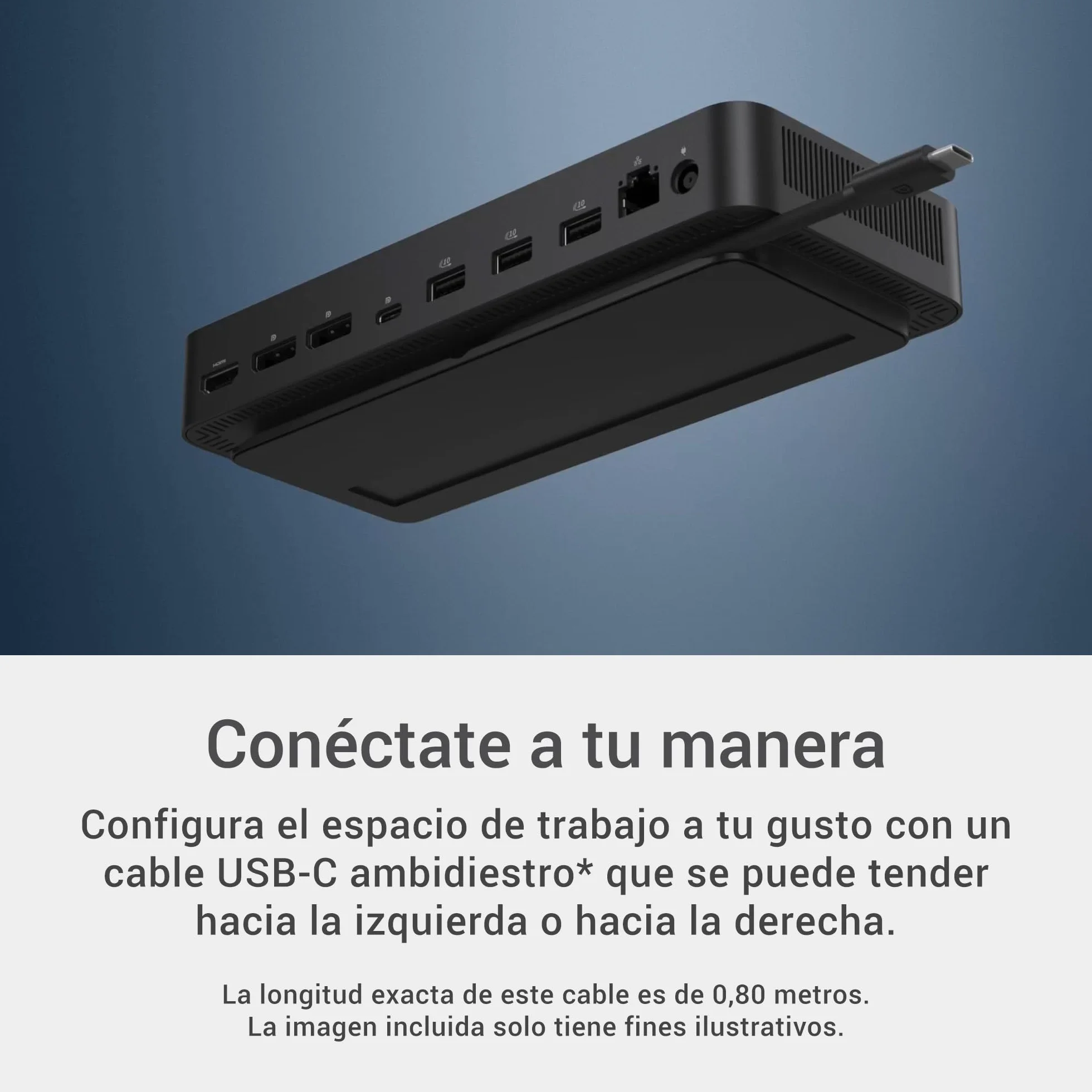 Dell Stacja dokująca Pro Dock WD25 - USB-C z ładowaniem 100 W, obsługa 4 ekranów, 2X DP 1.4, HDMI 2.1, 6 portów USB, Ethernet 2.5GbE, trwała kompaktowa konstrukcja